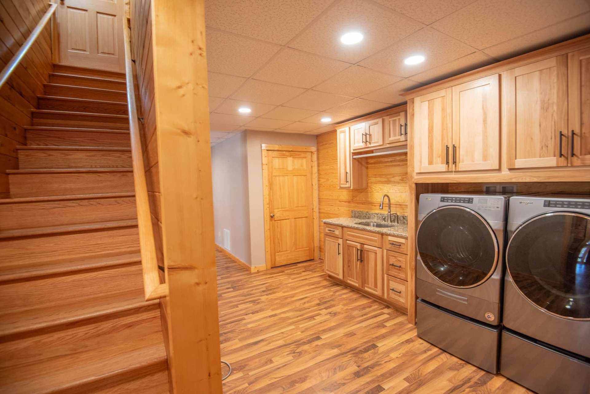Spacious laundry area on lower level