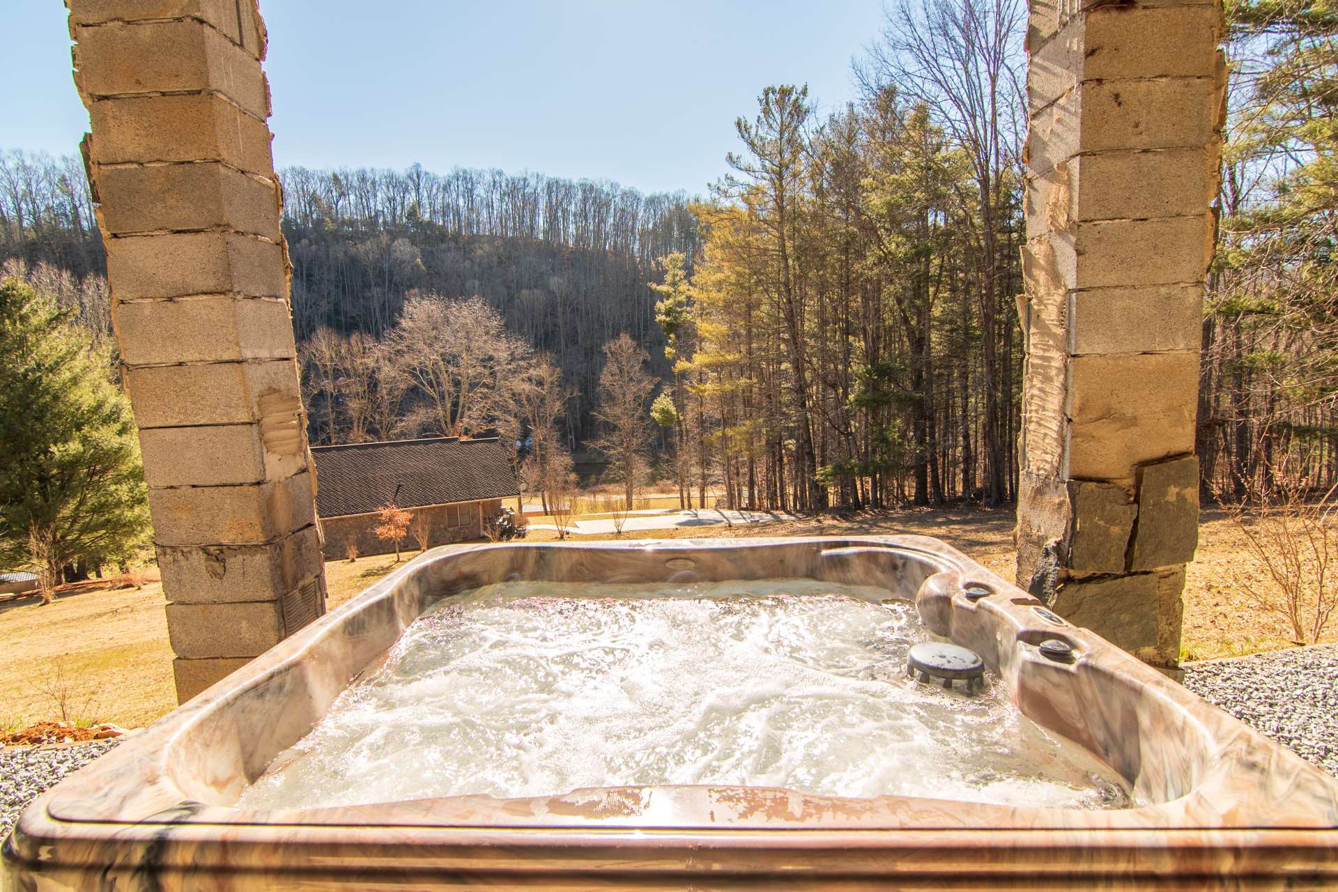 Relax at the end of a fun filled day of mountain and river activities in the hot tub.