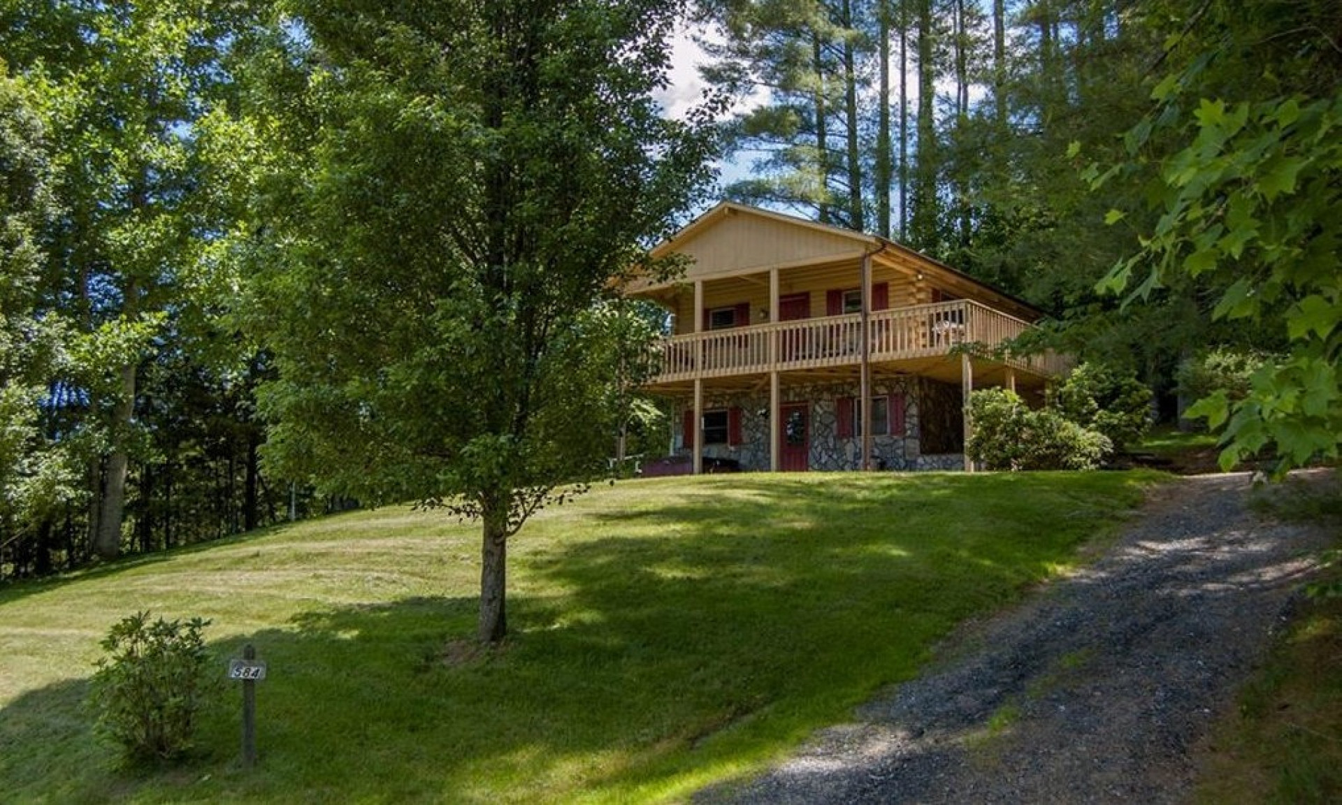 NC Mountain Log Cabin with Acreage