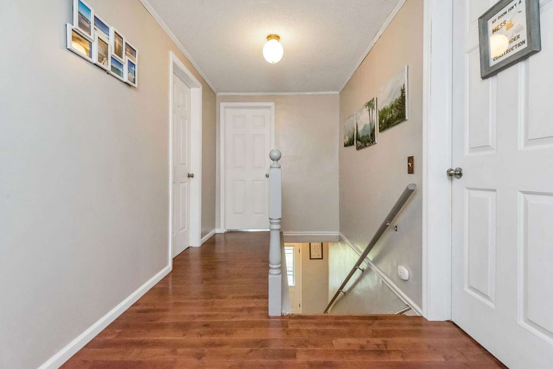 Top of the stairs nook...I love the character this home offers!