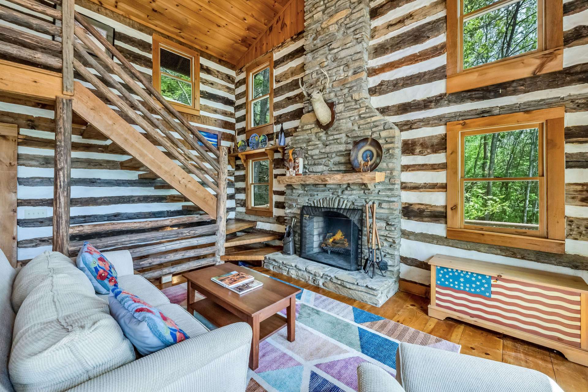 Enjoy gathering around the crackling wood fire with your early morning coffee or in the evenings with loved ones sharing the days adventures and making plans for new memories tomorrow.