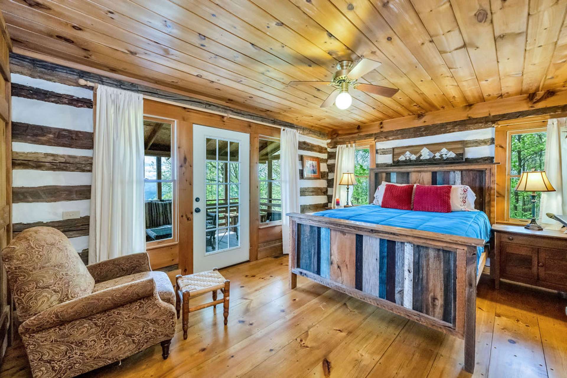 The master suite offers a space to unwind and relax after the day's excitement.