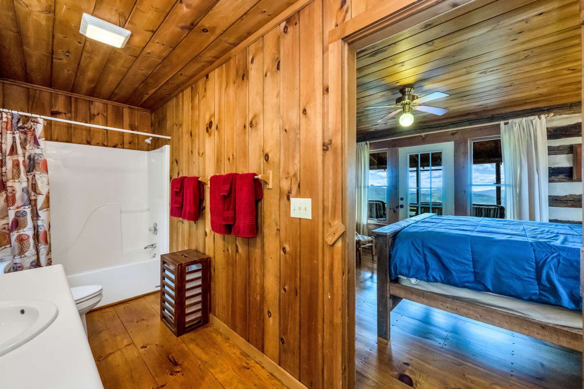 This bath offers a tub/shower combo and...