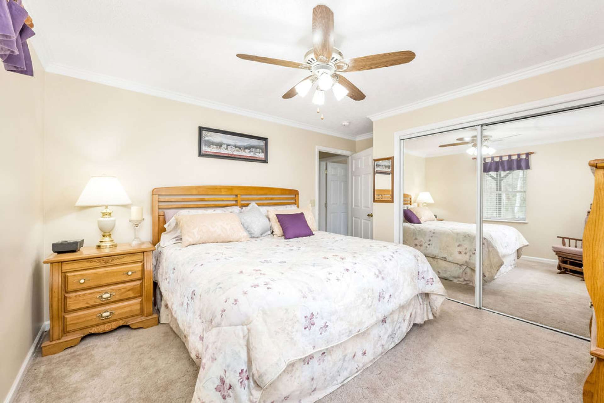 This bonus room is currently set up as a bedroom.