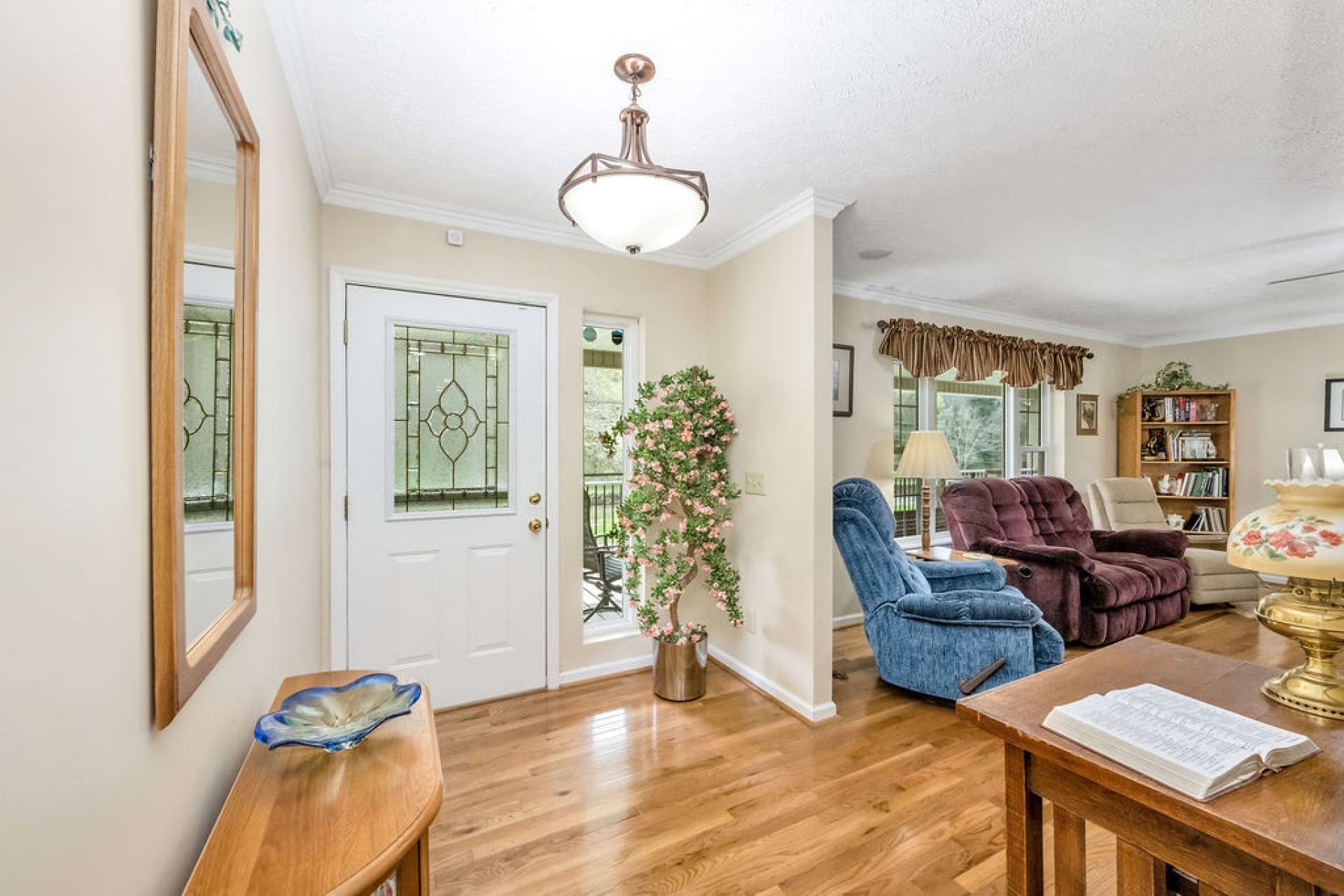 Step inside to the spacious upper level.
