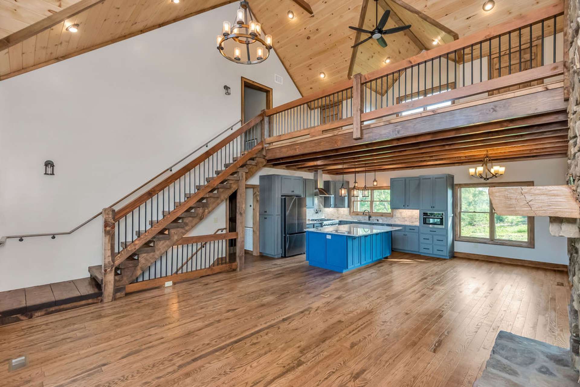 View of open loft from great room.