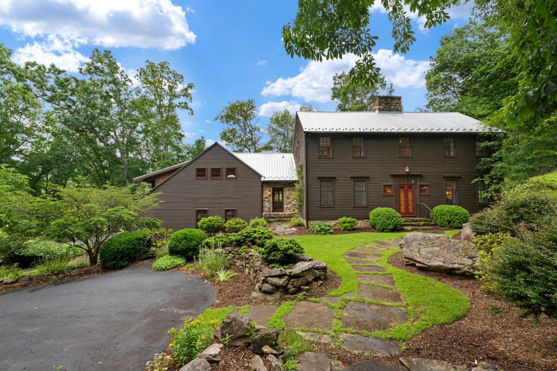New-England saltbox style estate.