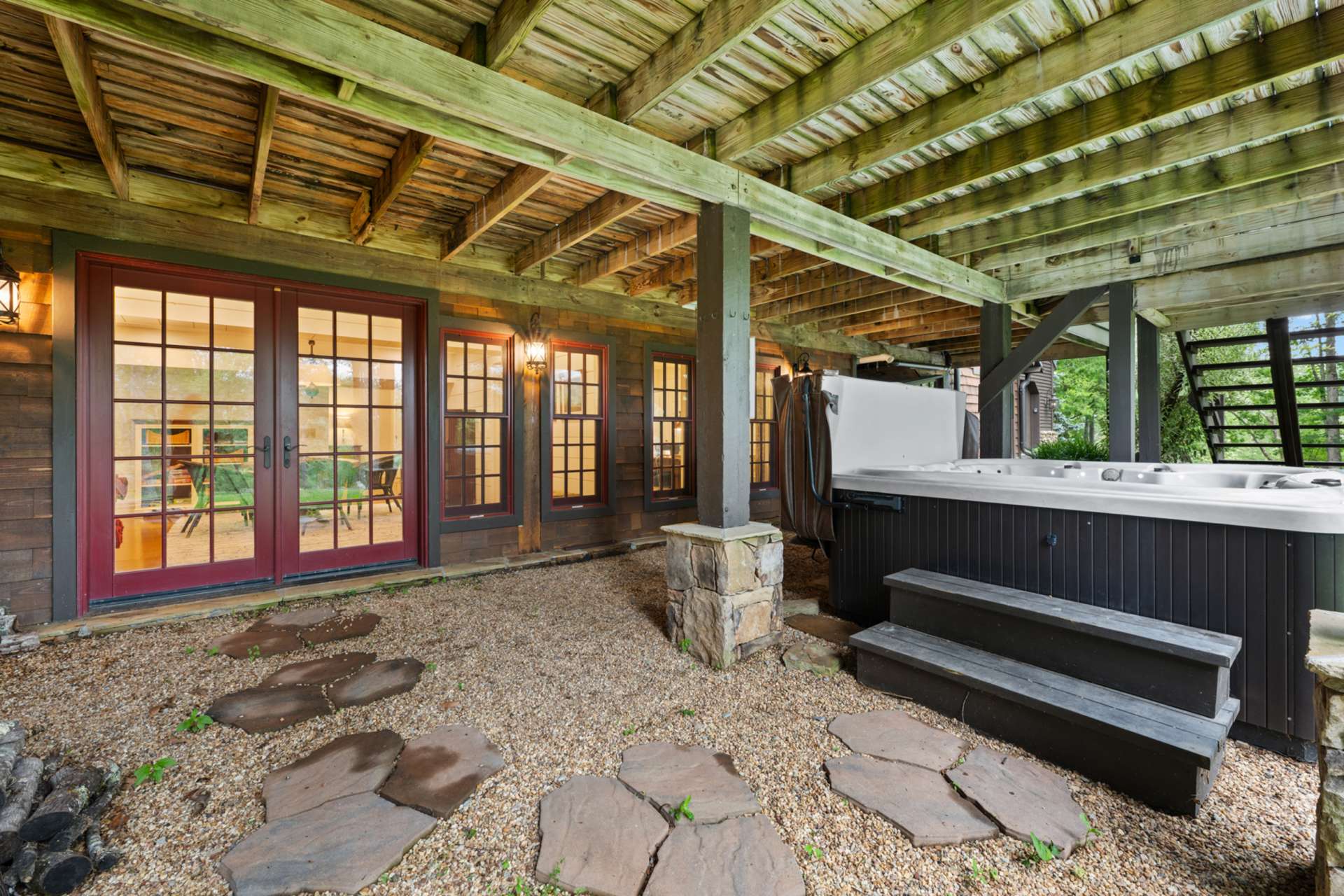 Slip out to the patio and into the hot tub for a soothing end to the day.