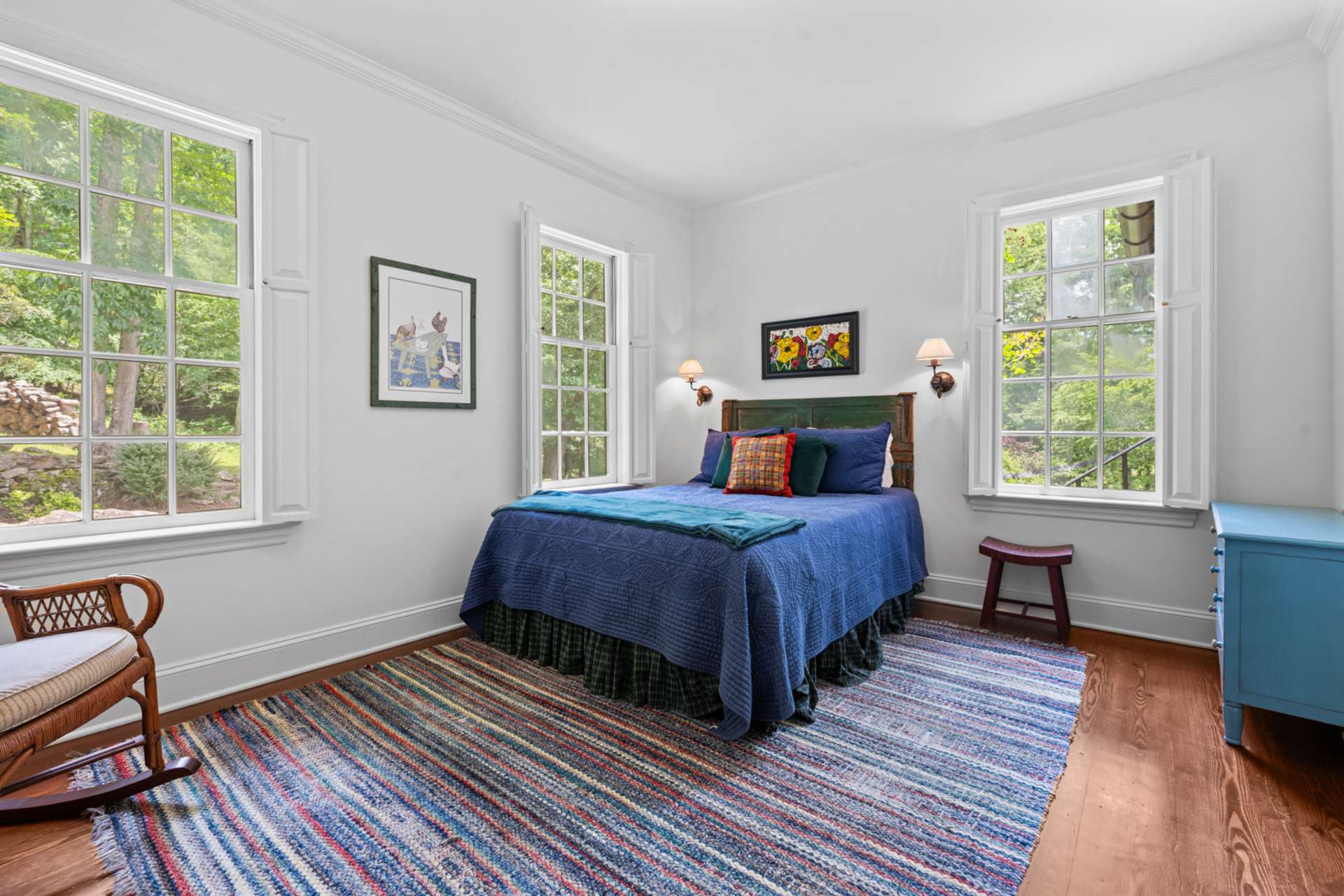 Designed with hospitality in mind, this bedroom exudes charm and quiet relaxation.