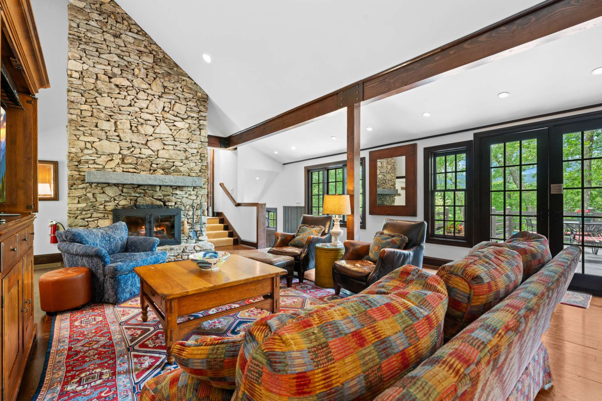 The gracious foyer opens up to a dramatic great room.