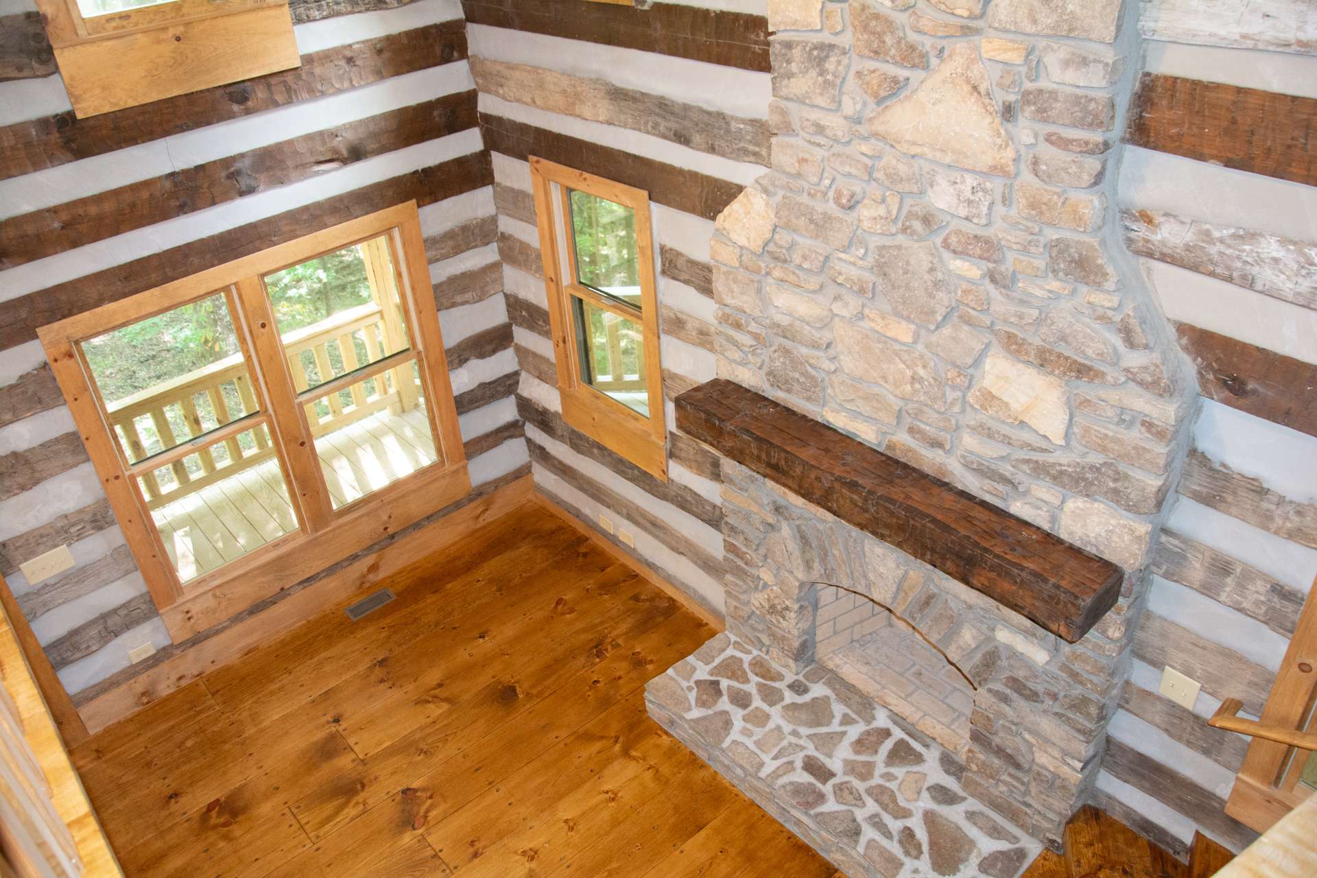 The loft area overlooks the great room.