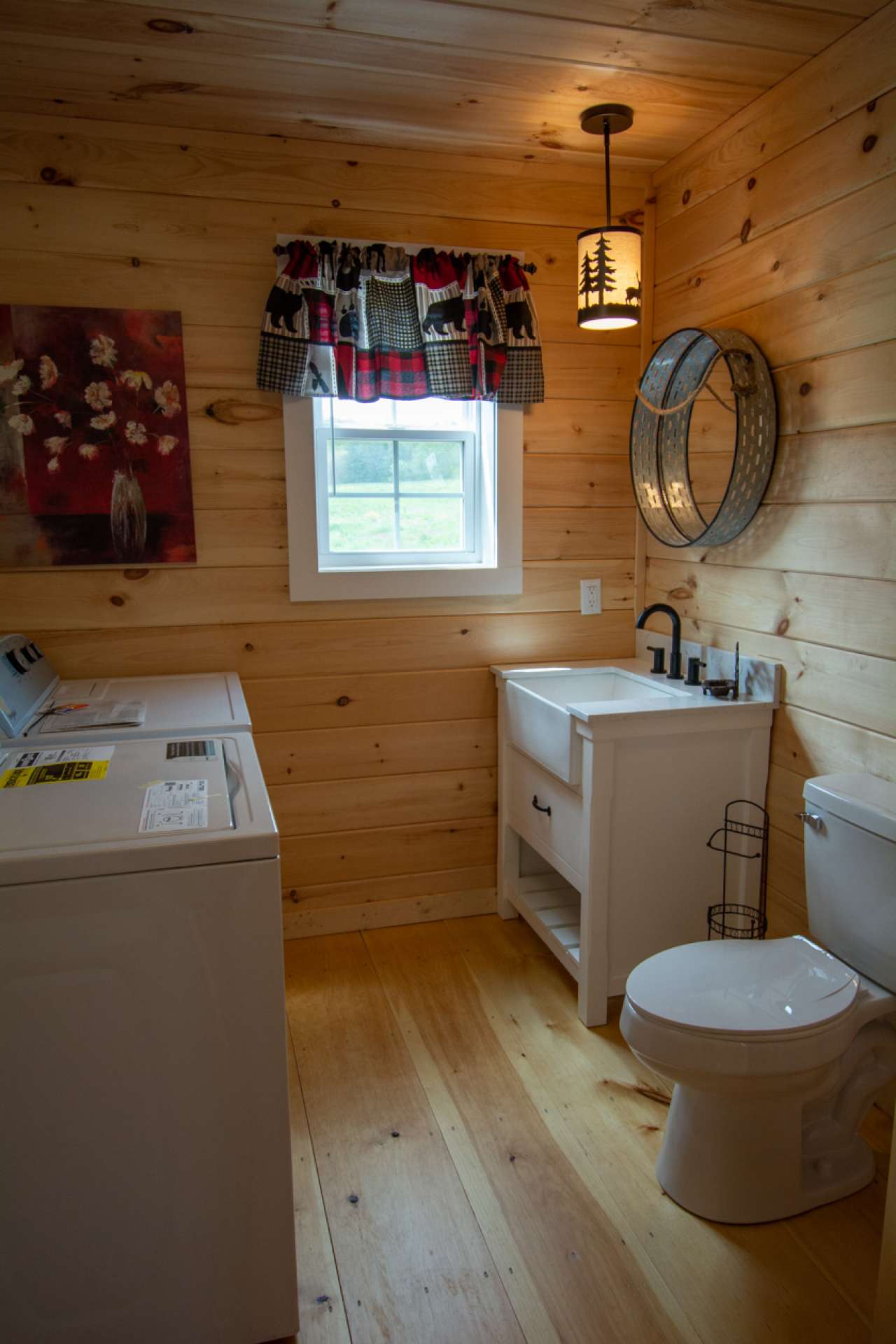 Half bath and laundry on main level.