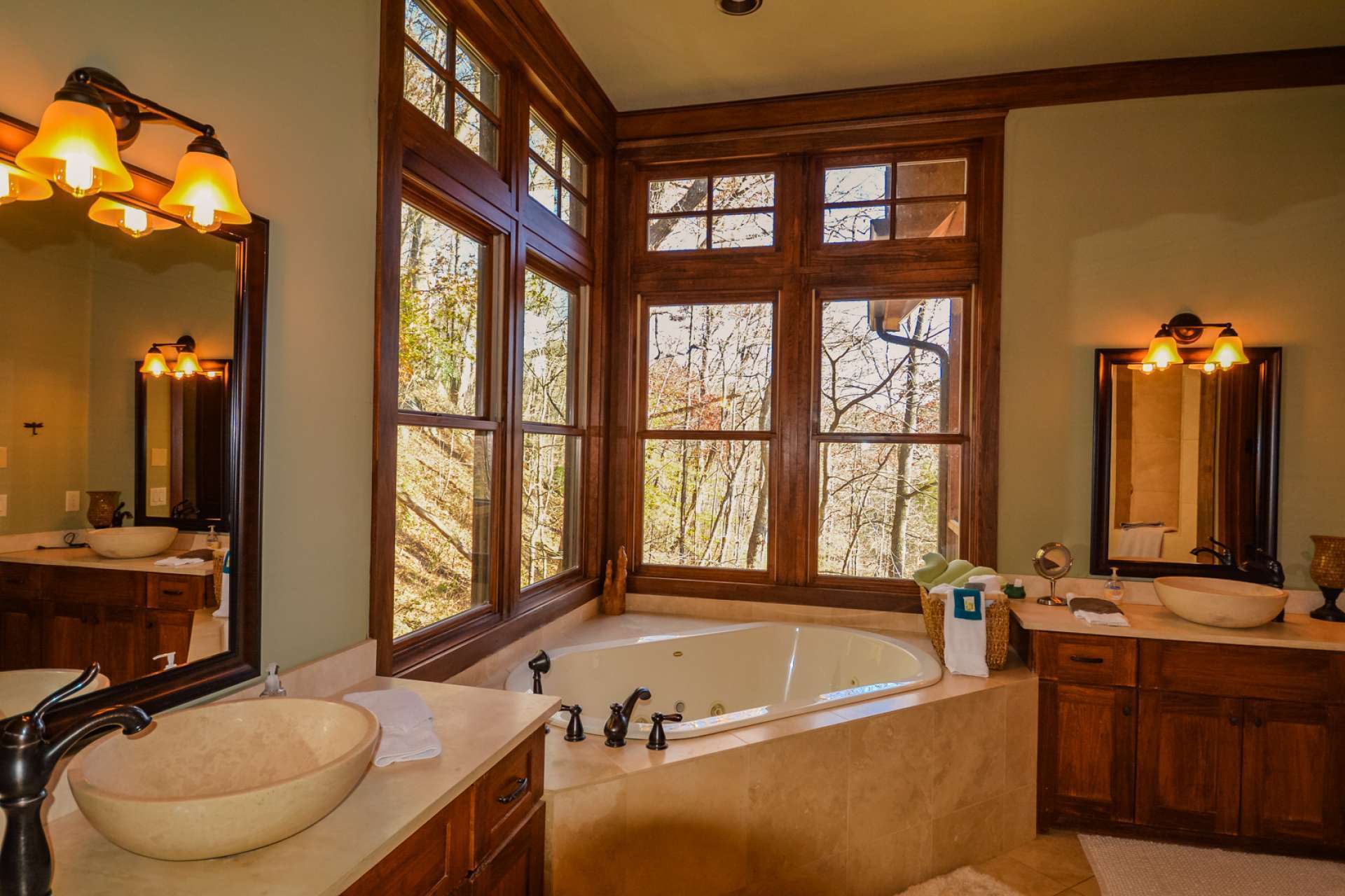 The master bath features a whirlpool tub, walk-in closet and a gorgeous walk-in tiled shower.
