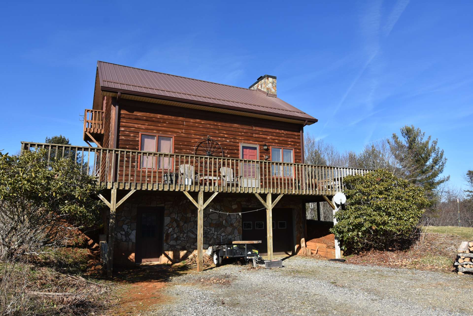 This photo shows the lower level garage and access from the outdoors.