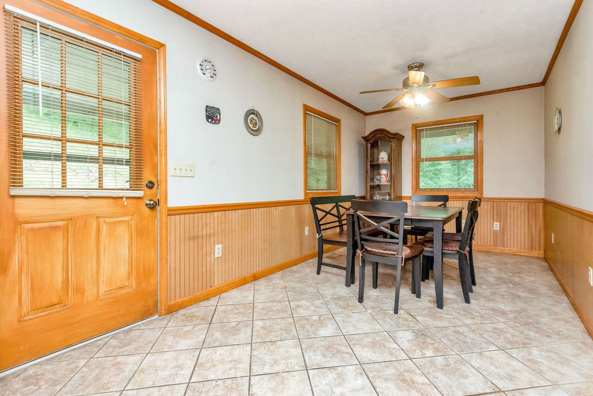 The dining area is large enough for entertaining and yet perfect for an intimate dinner for two.