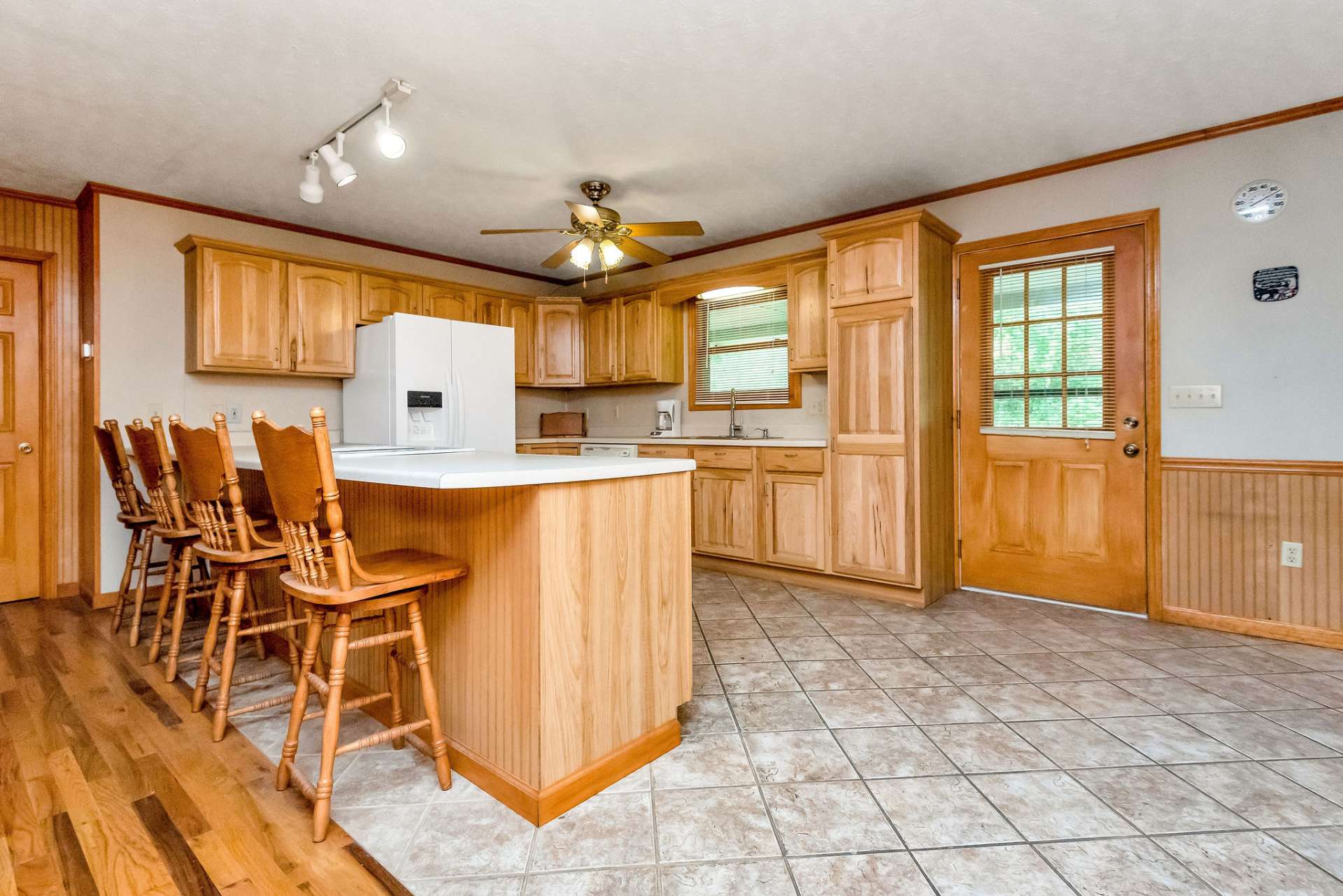 Plenty of work and storage space in the kitchen.