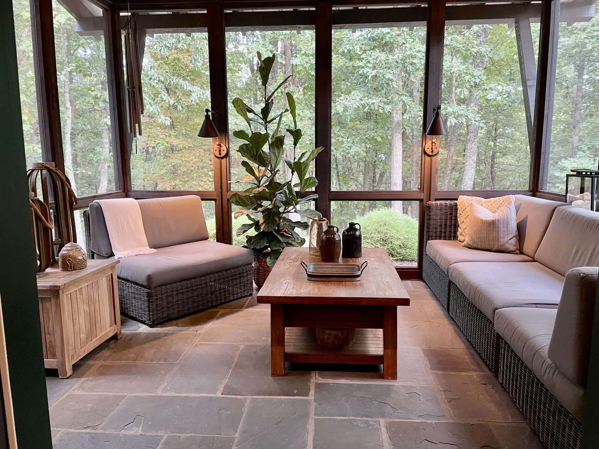 Screened porch on main level