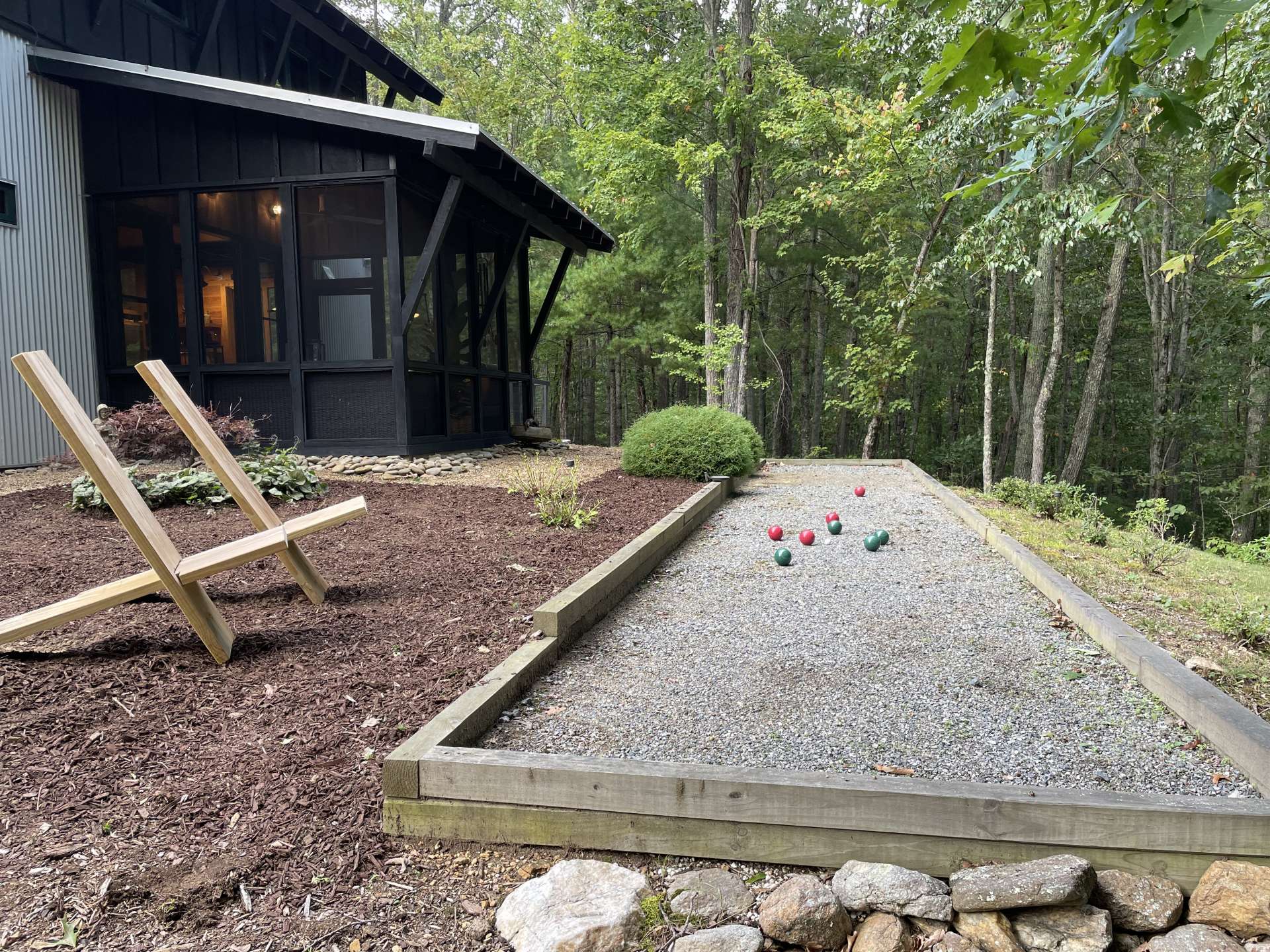 Bocce court.