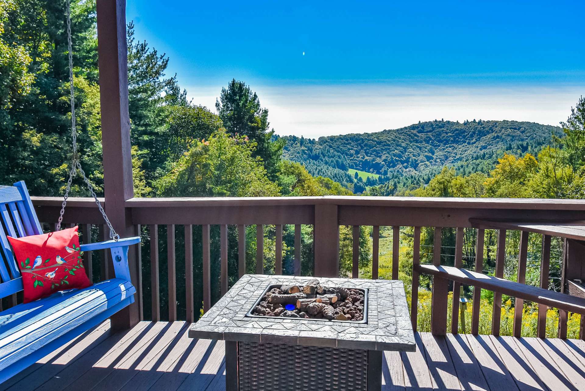 What a great place to enjoy the mountain views while sharing memories and stories around the firepit.