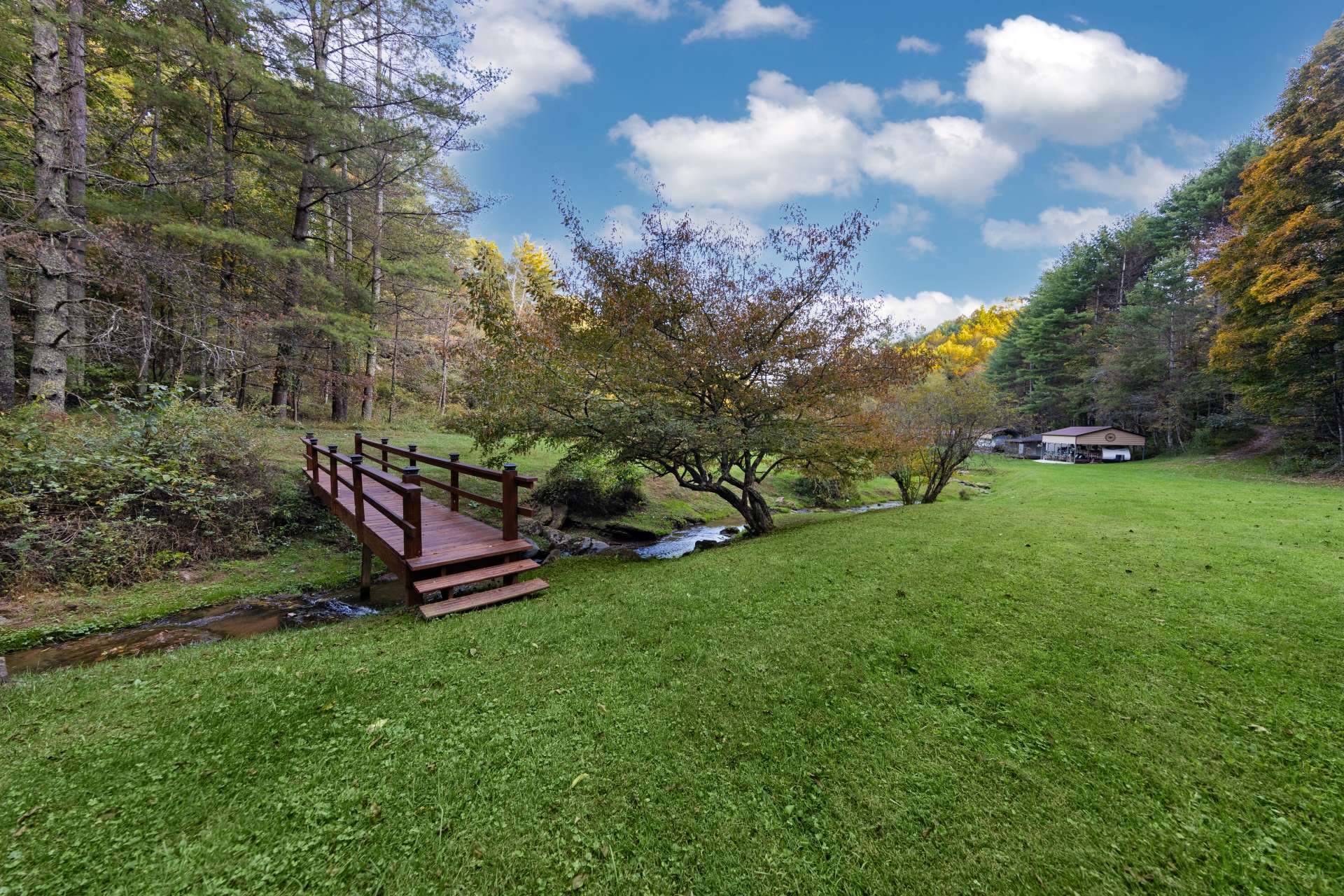 Creek runs along the campground