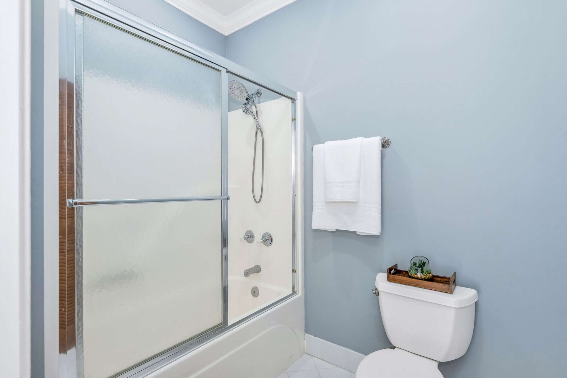 A separate private space for the toilet and shower is an enhanced feature.