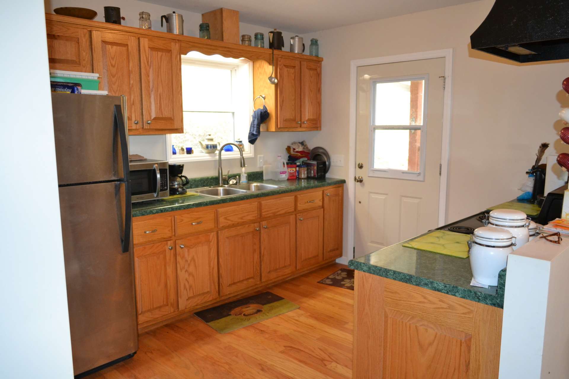 The step saving and efficient kitchen offers ample work and storage space.