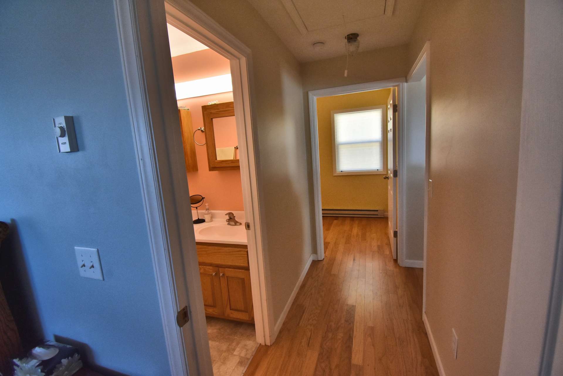 There are two bedrooms and a full bath on the main level.
