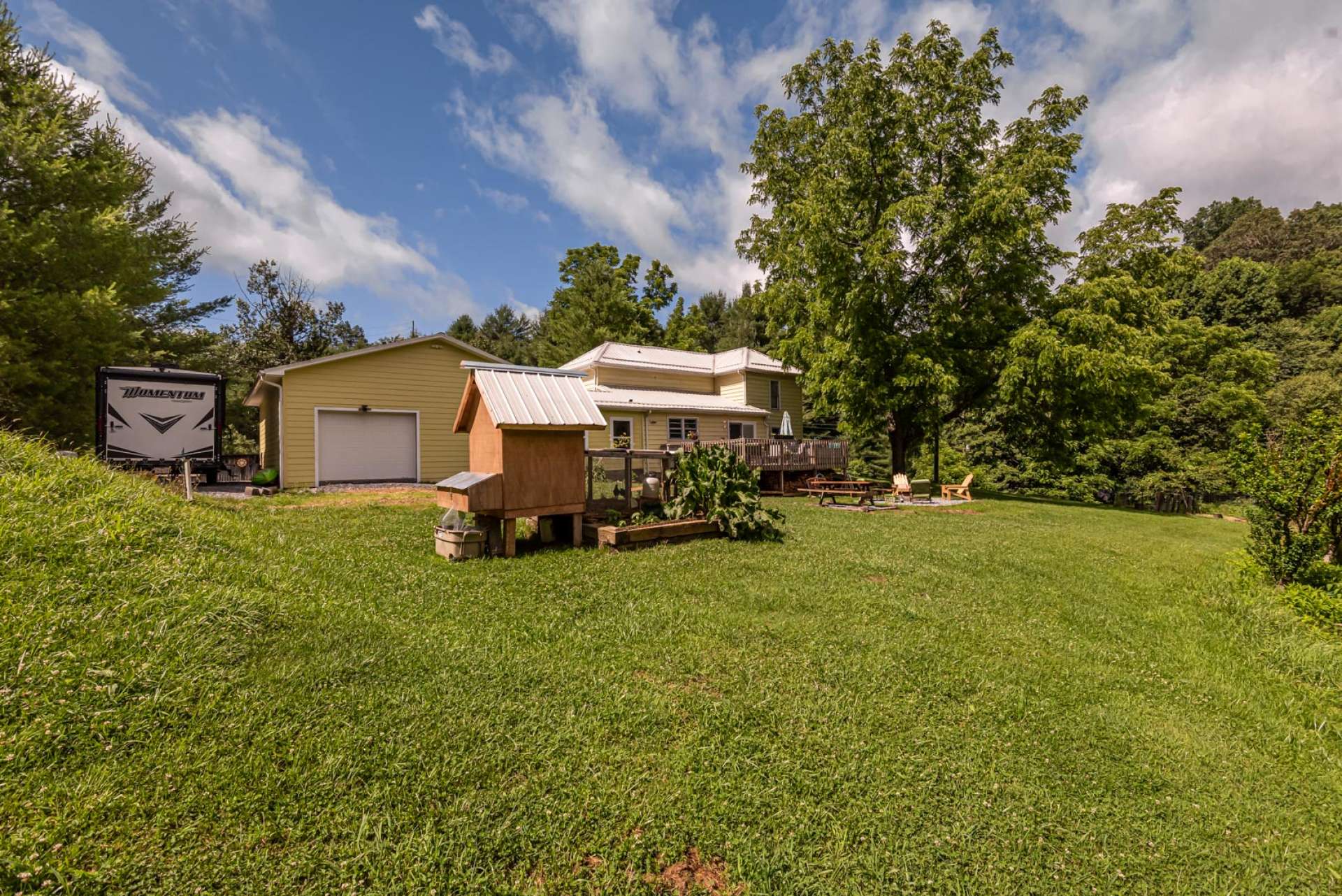 Rear view of home...and the chicken coop.