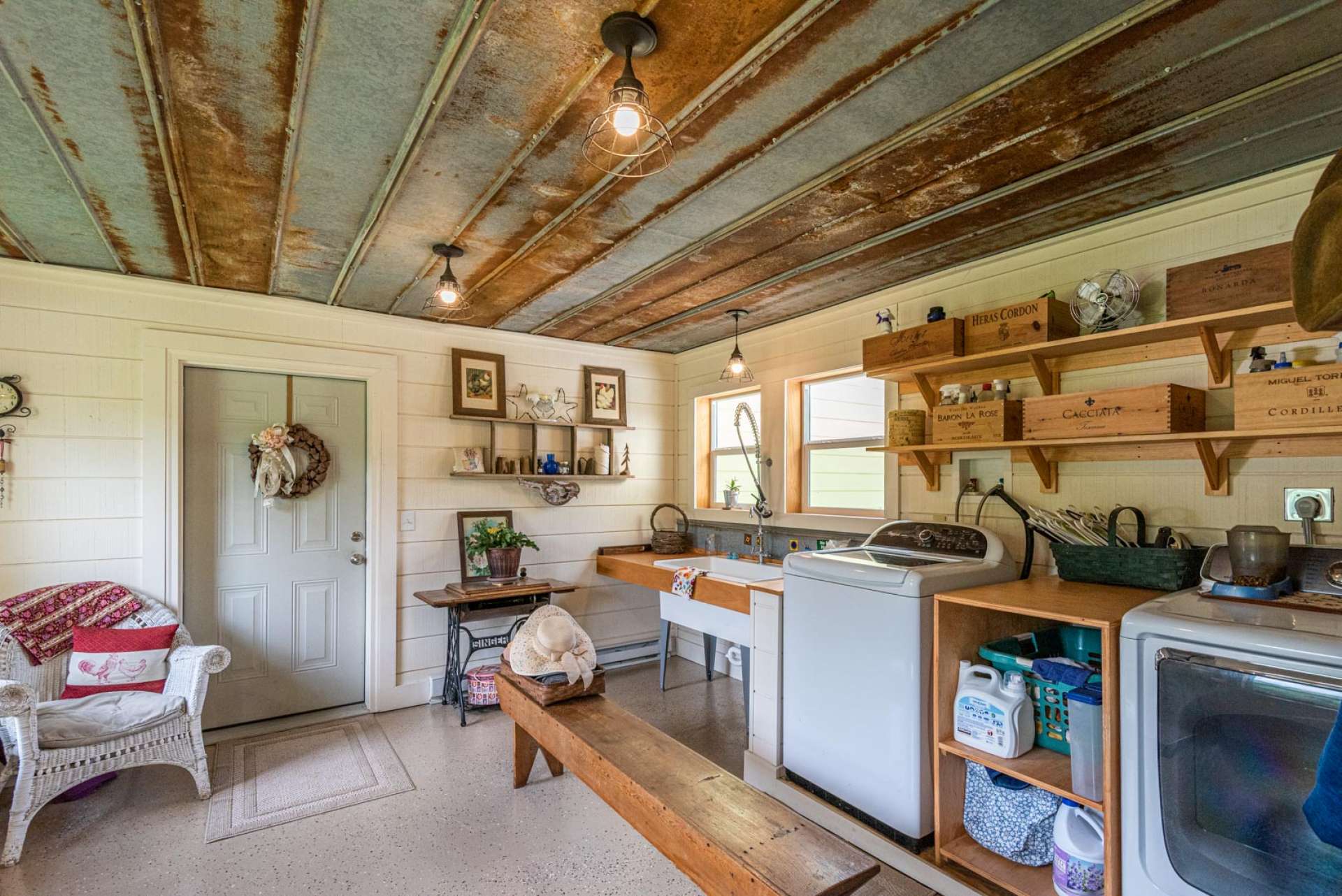 Large laundry space in the mud room.