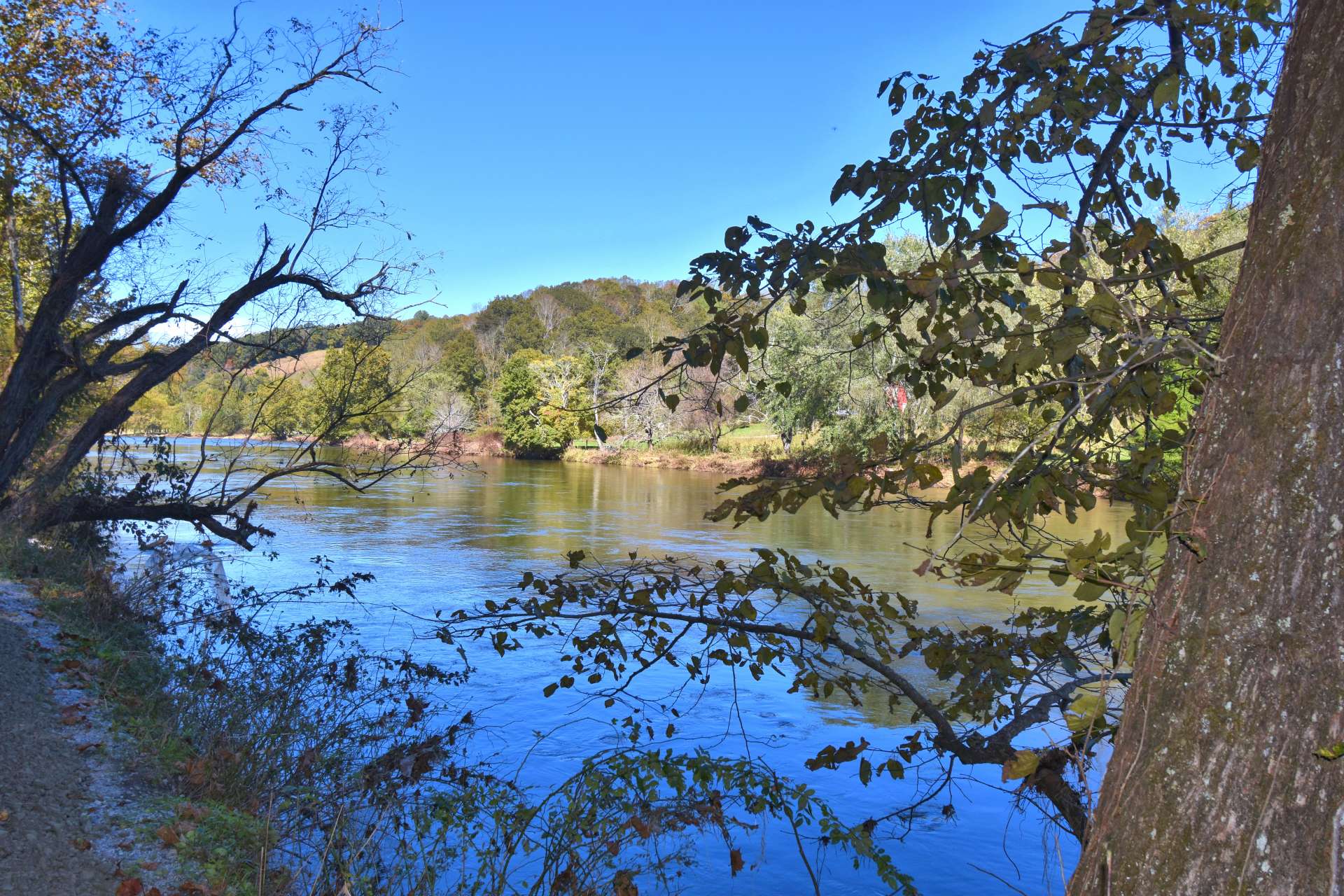 This 40 acre tract located along the banks of the New River is offered at $374,000, and is a beautiful tract of West Jefferson real estate for your private mountain estate, weekend retreat, or riverfront development property. Call today for additional information on property ID J240.