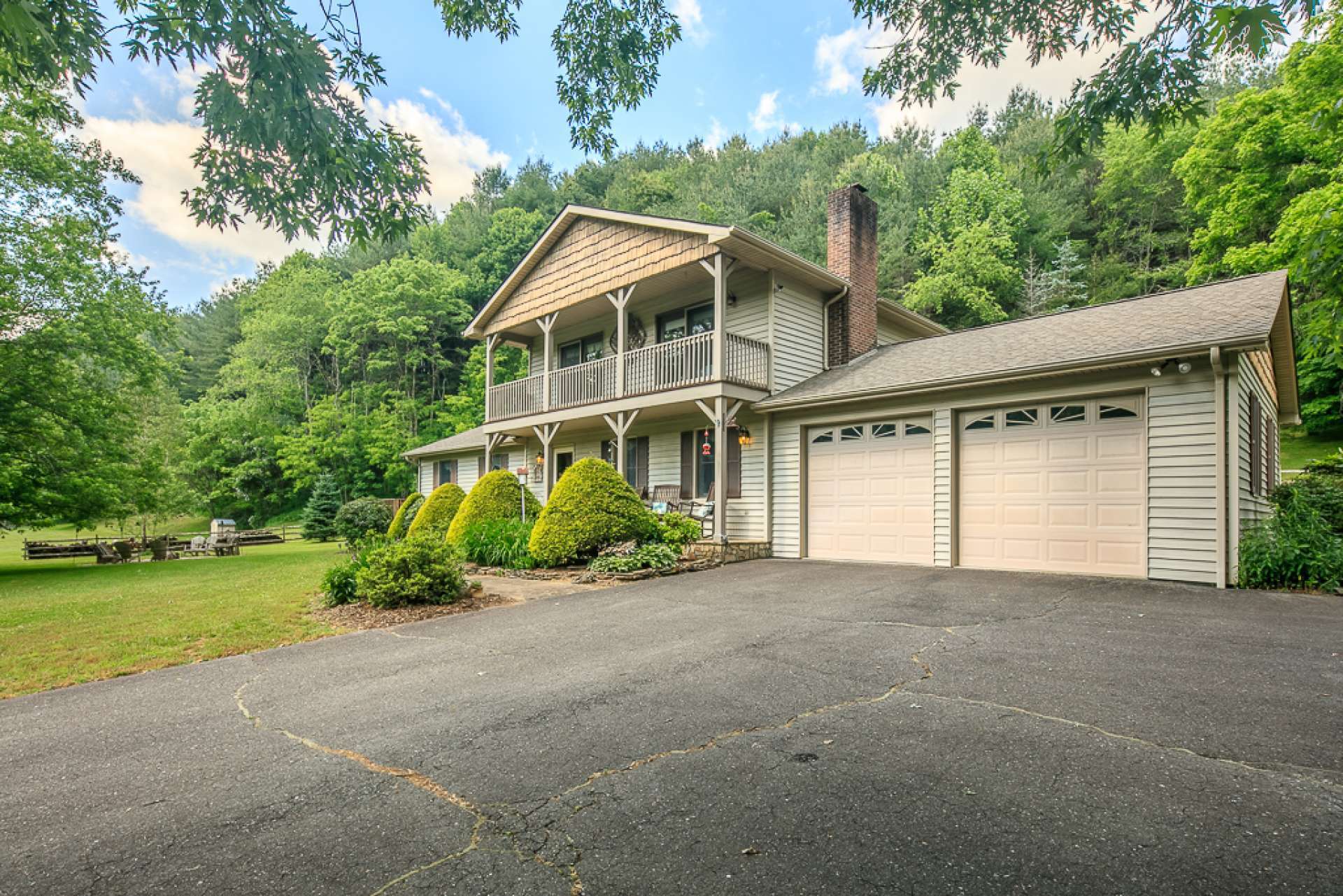 This property offers abundant parking space, including a 2-car garage.