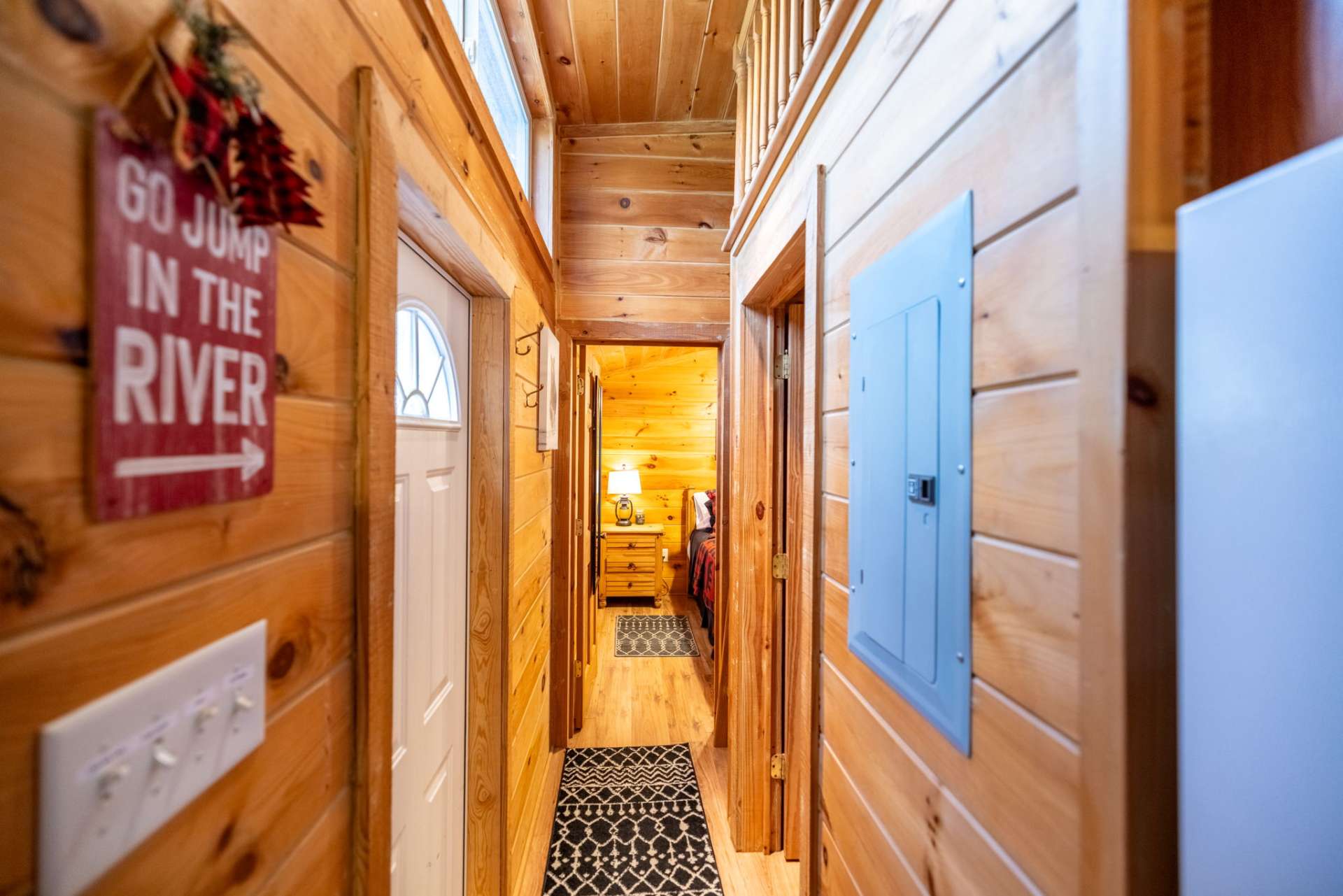 Your view from the kitchen toward the bedroom in cabin 2