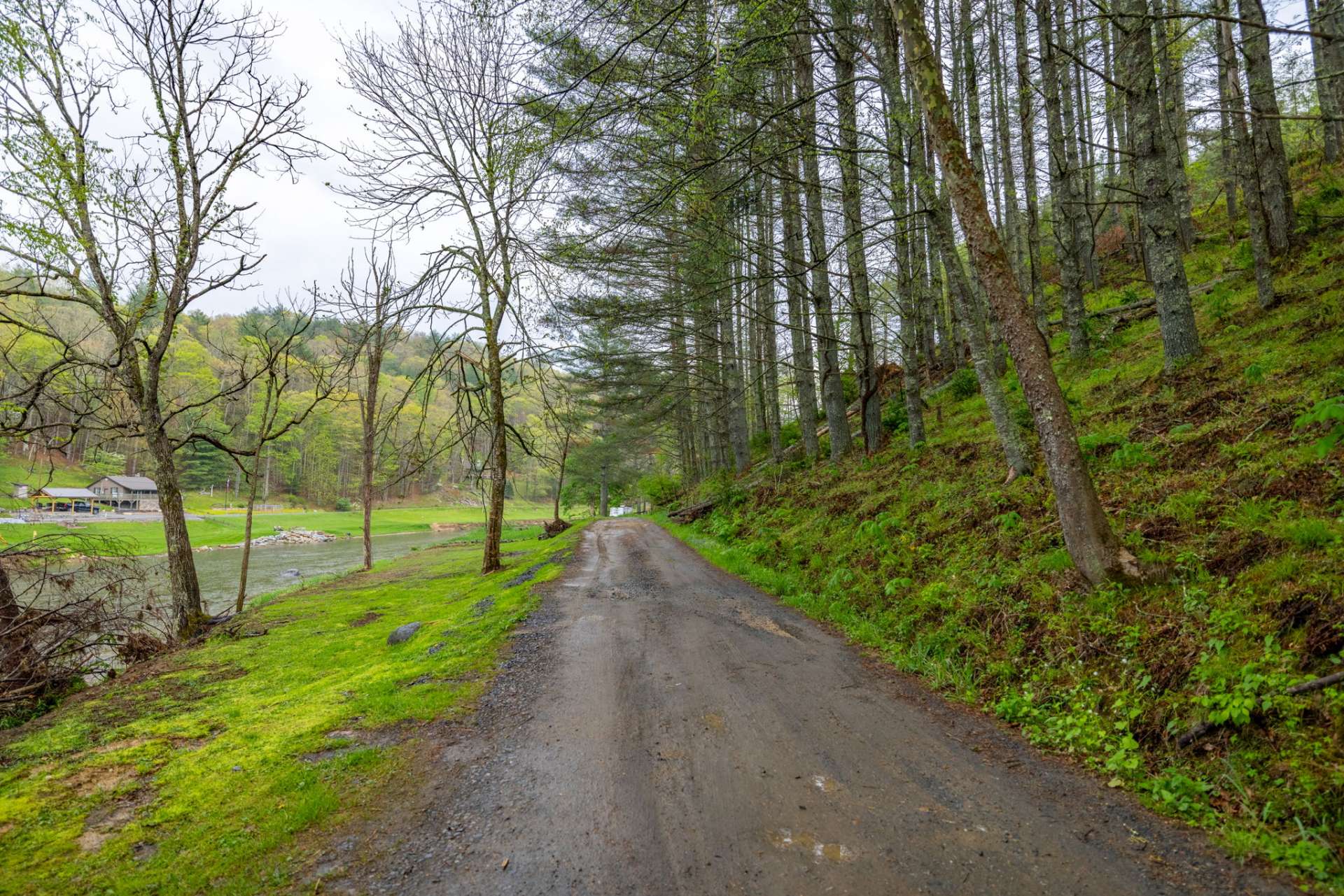 A beautiful area to bring your lawn chairs and relax on your property by the New River