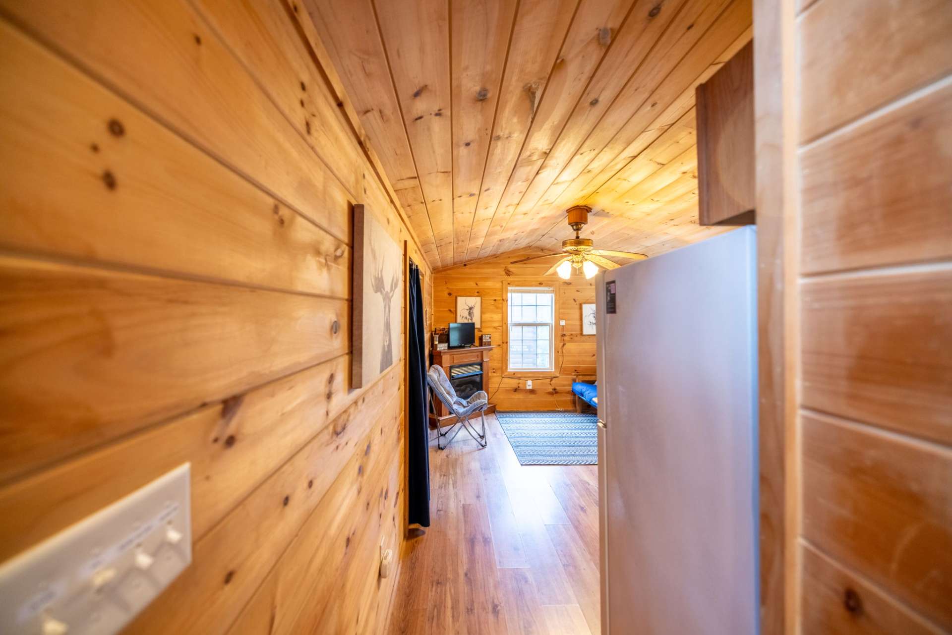 The beauty of interior woodwork and the rustic charm of a mountain cabin