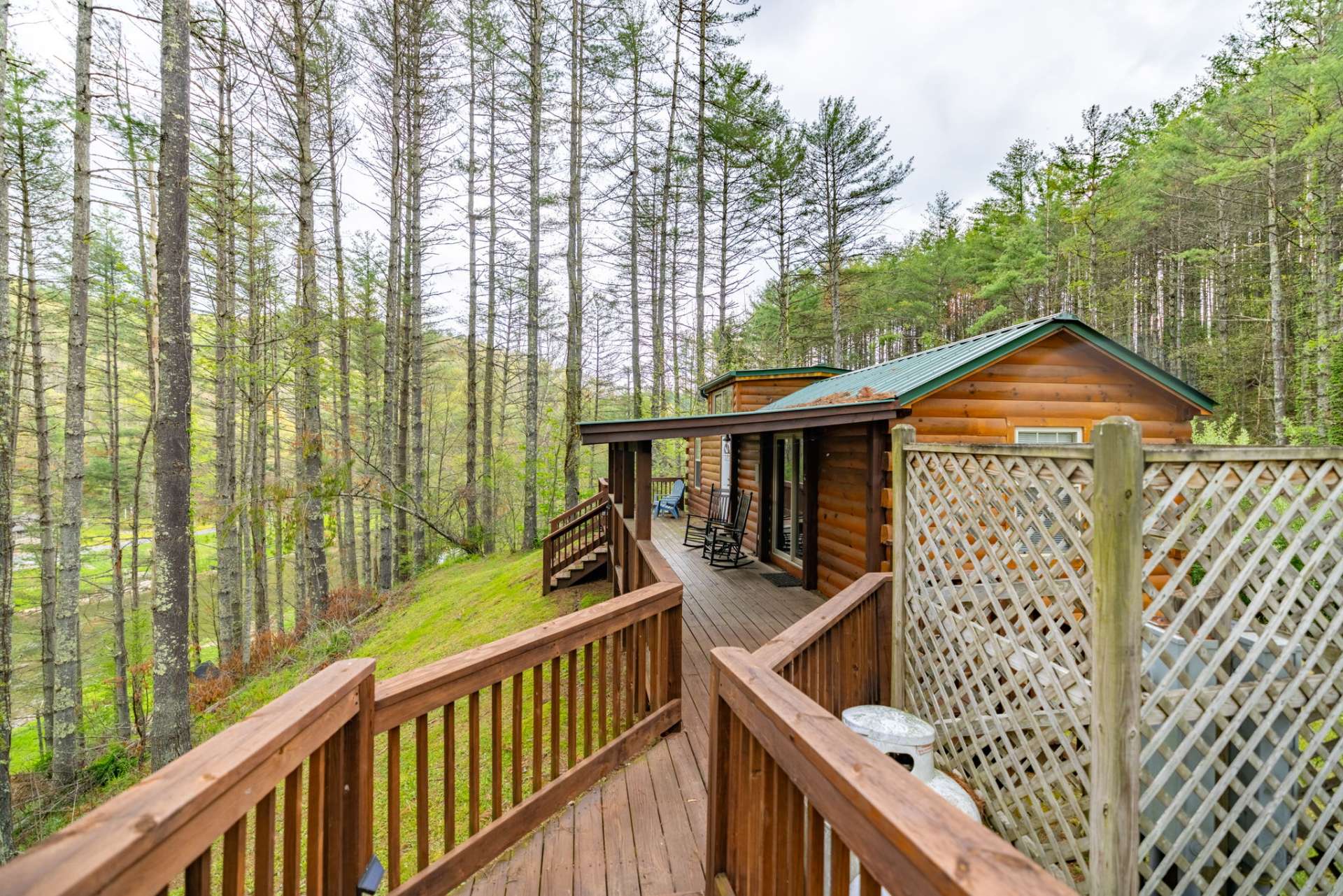 Both of your cabins have ladder access upstairs space for storage or for children to enjoy