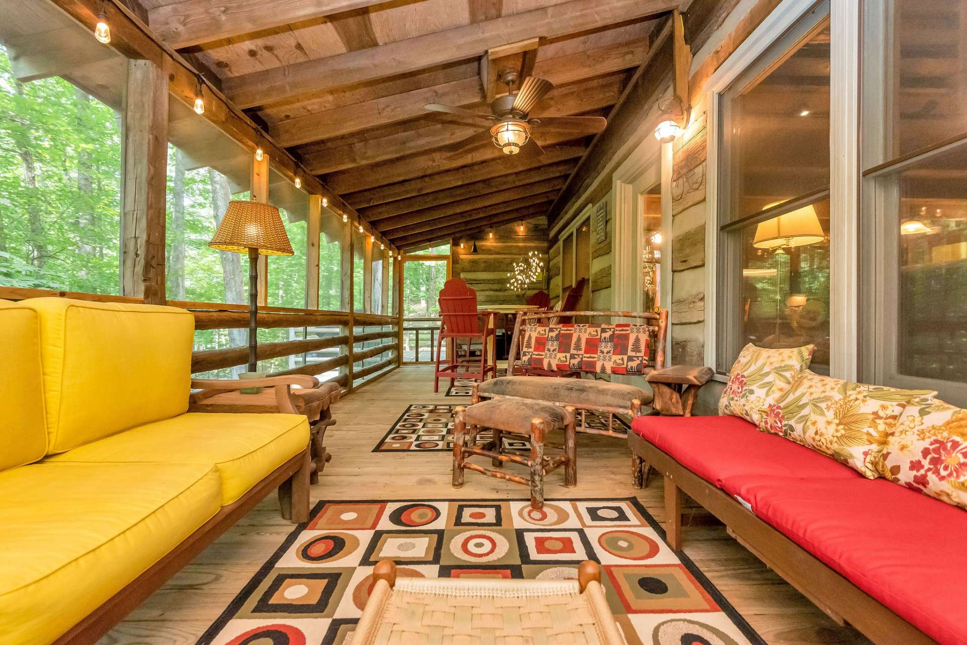 The porch is screened to enjoy cool breezes without pesky insects crashing your party.