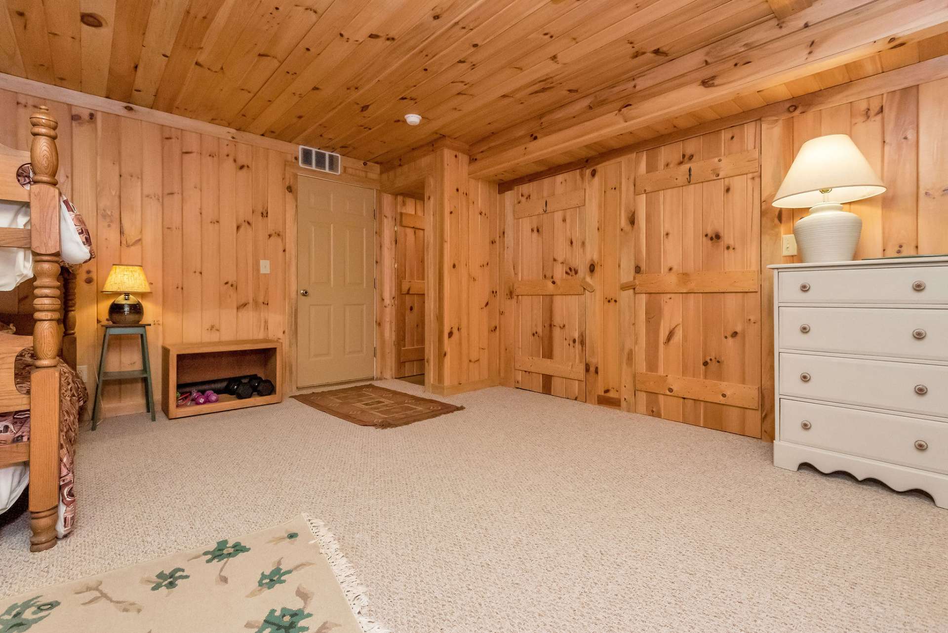 The additional storage with 2 access doors is a bonus to this cabin,