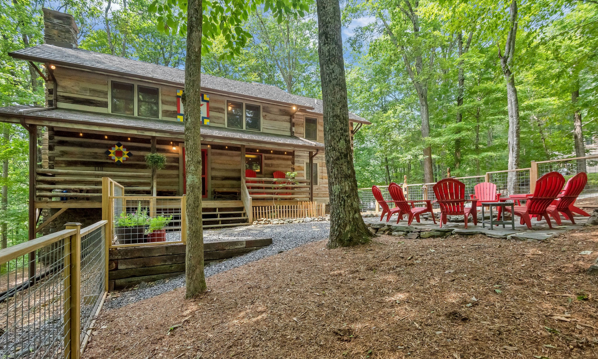 Stylish rustic antique log home in the desirable community of Stonebridge.