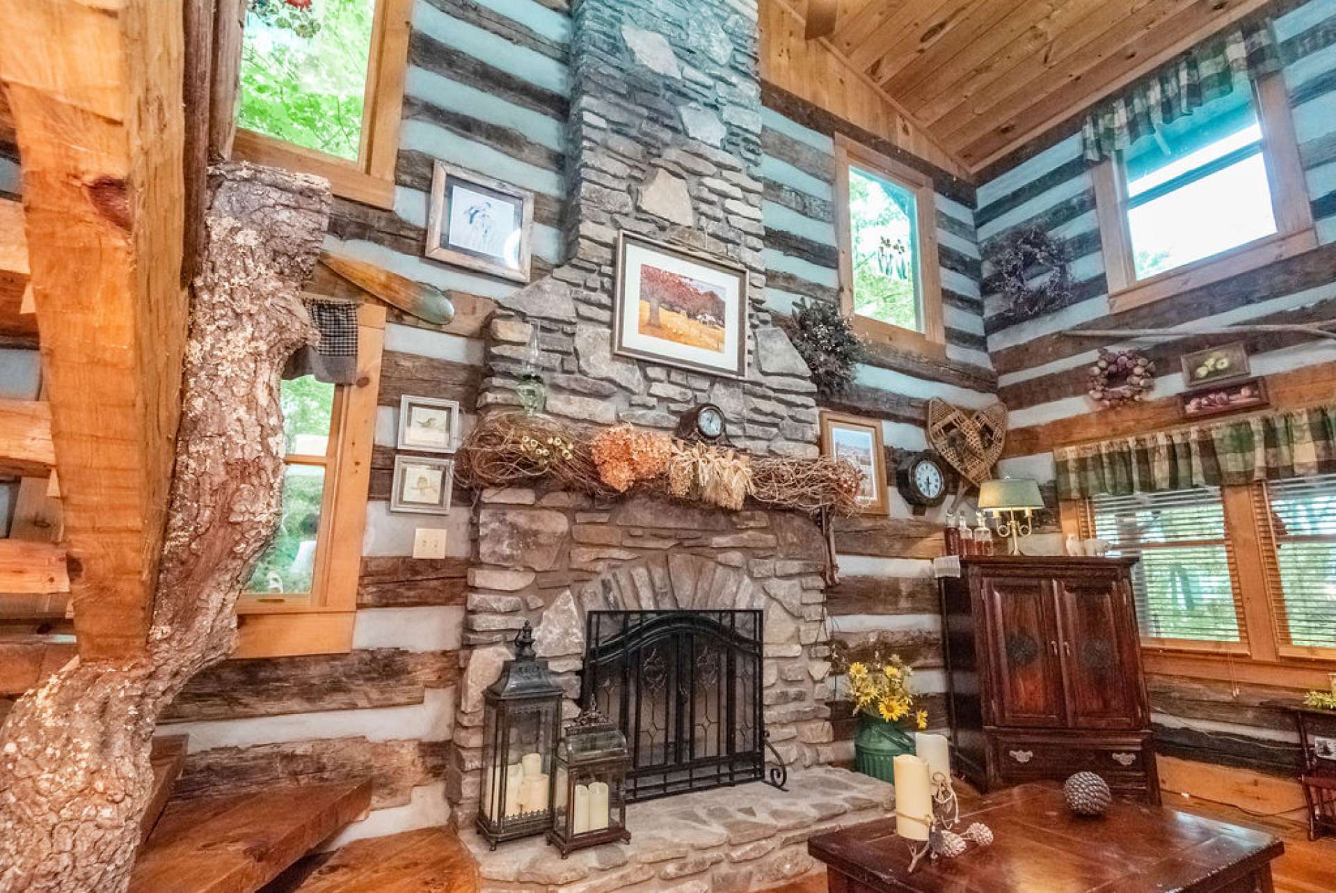 Natures beauty can be found inside and out in this charming cabin.