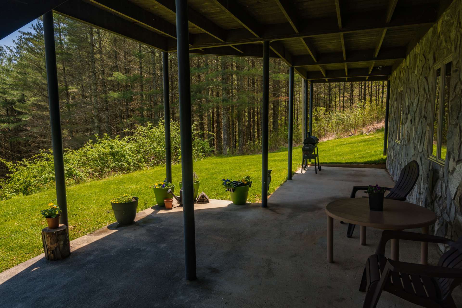 The lower level offers a covered patio.