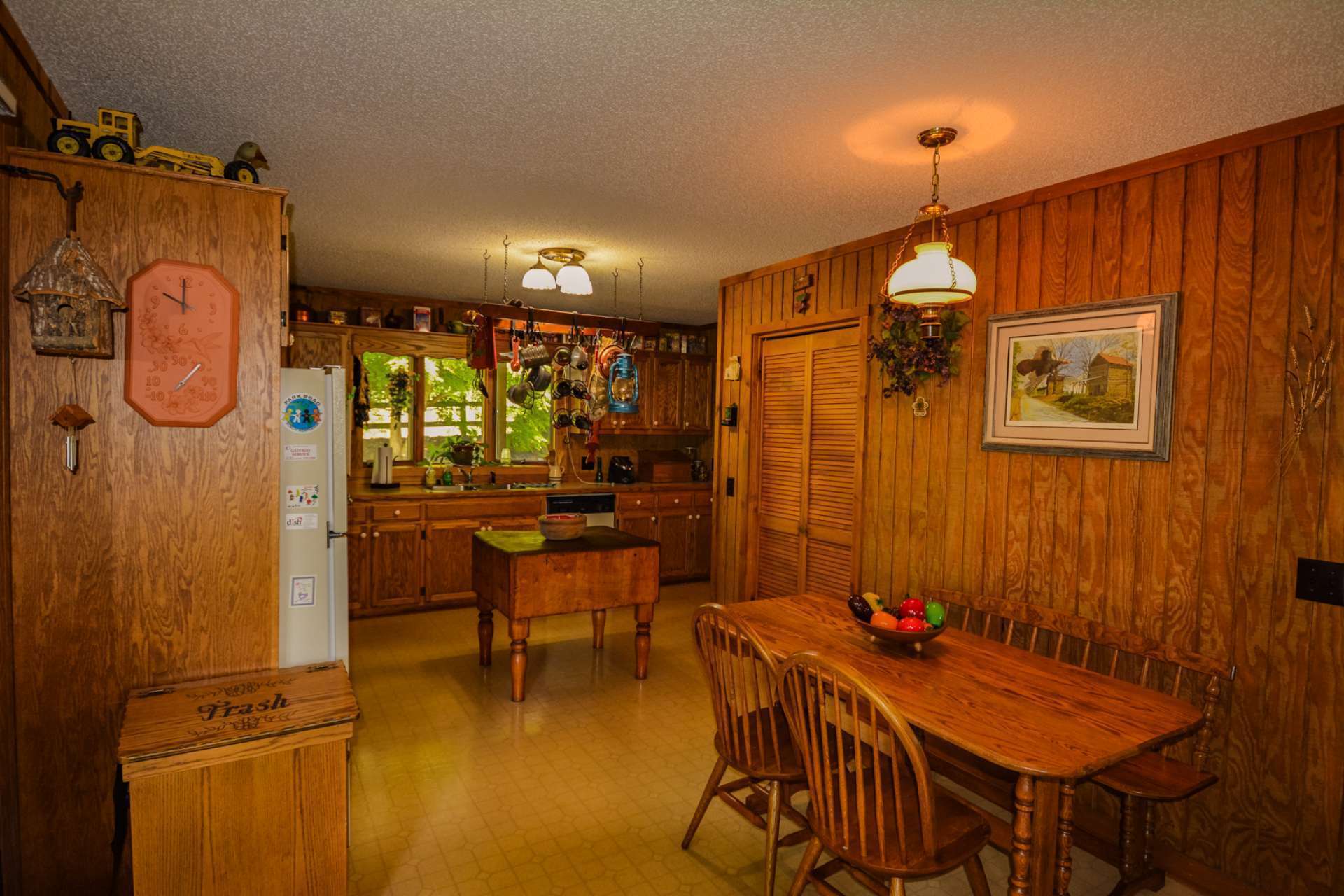 This open floor plan allows easy flow from the living area, to the kitchen, and dining area when entertaining family and friends.