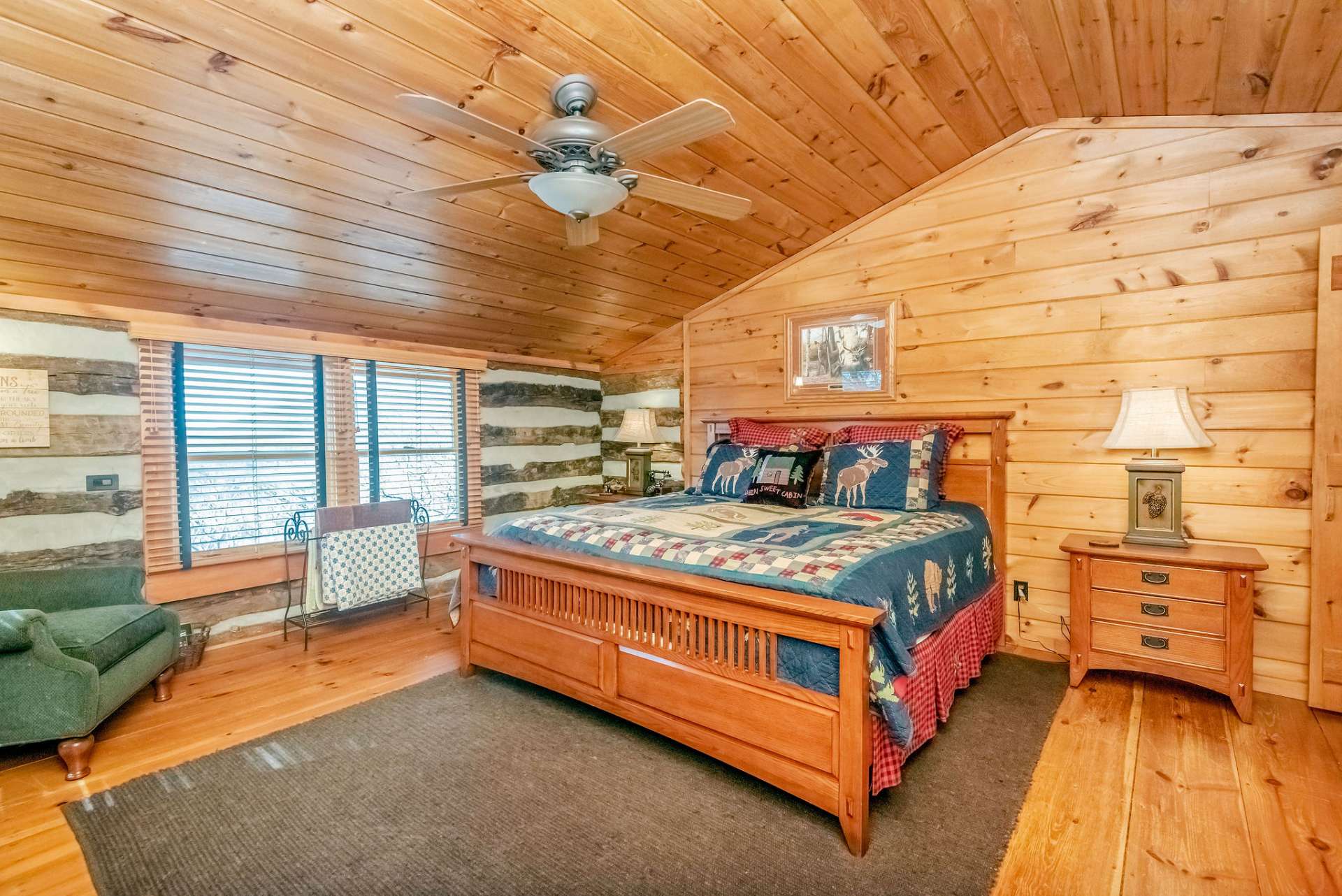 One of two spacious upper level bedrooms each with a phenomenal view.