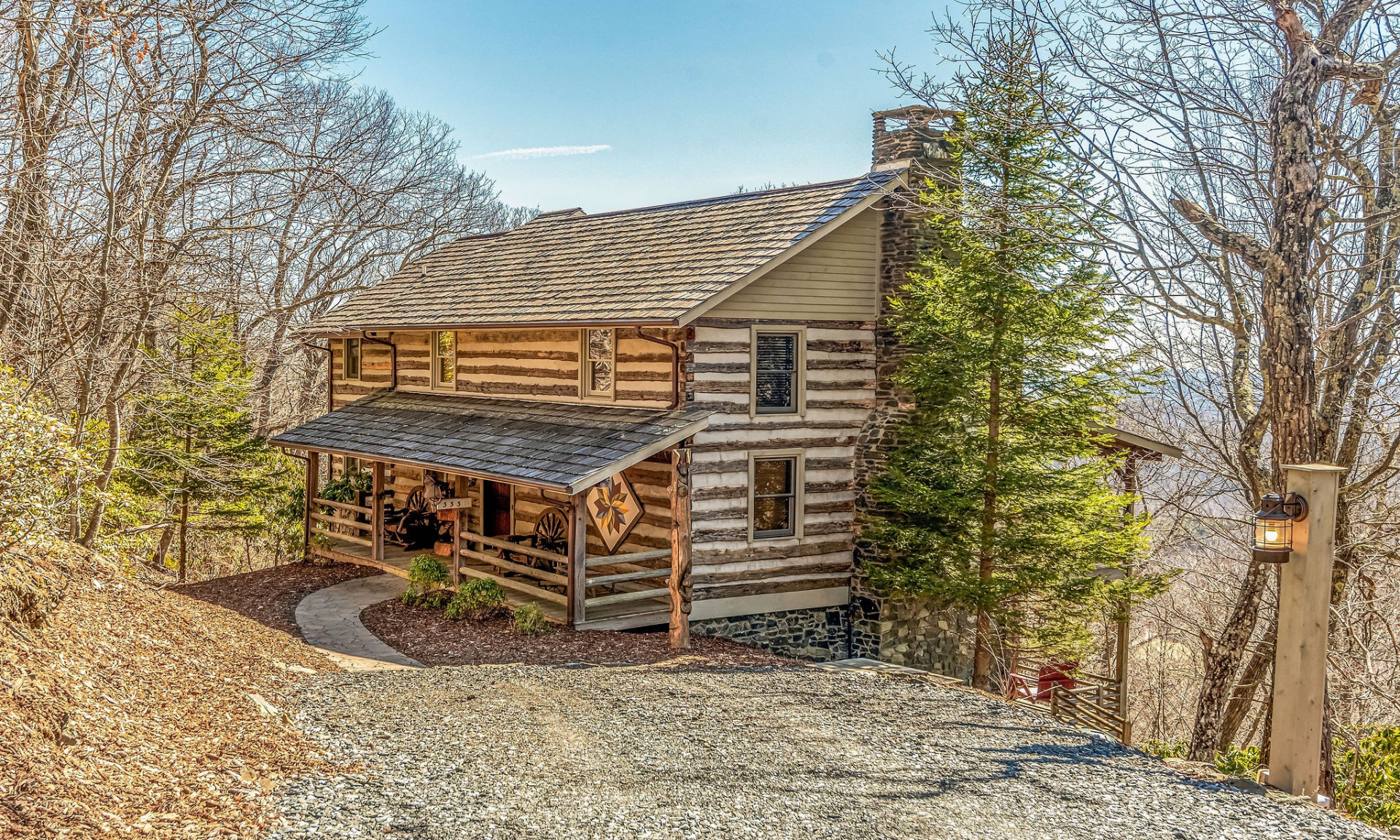 Majestic mountain home in the heart of the Blue Ridge Mountains.