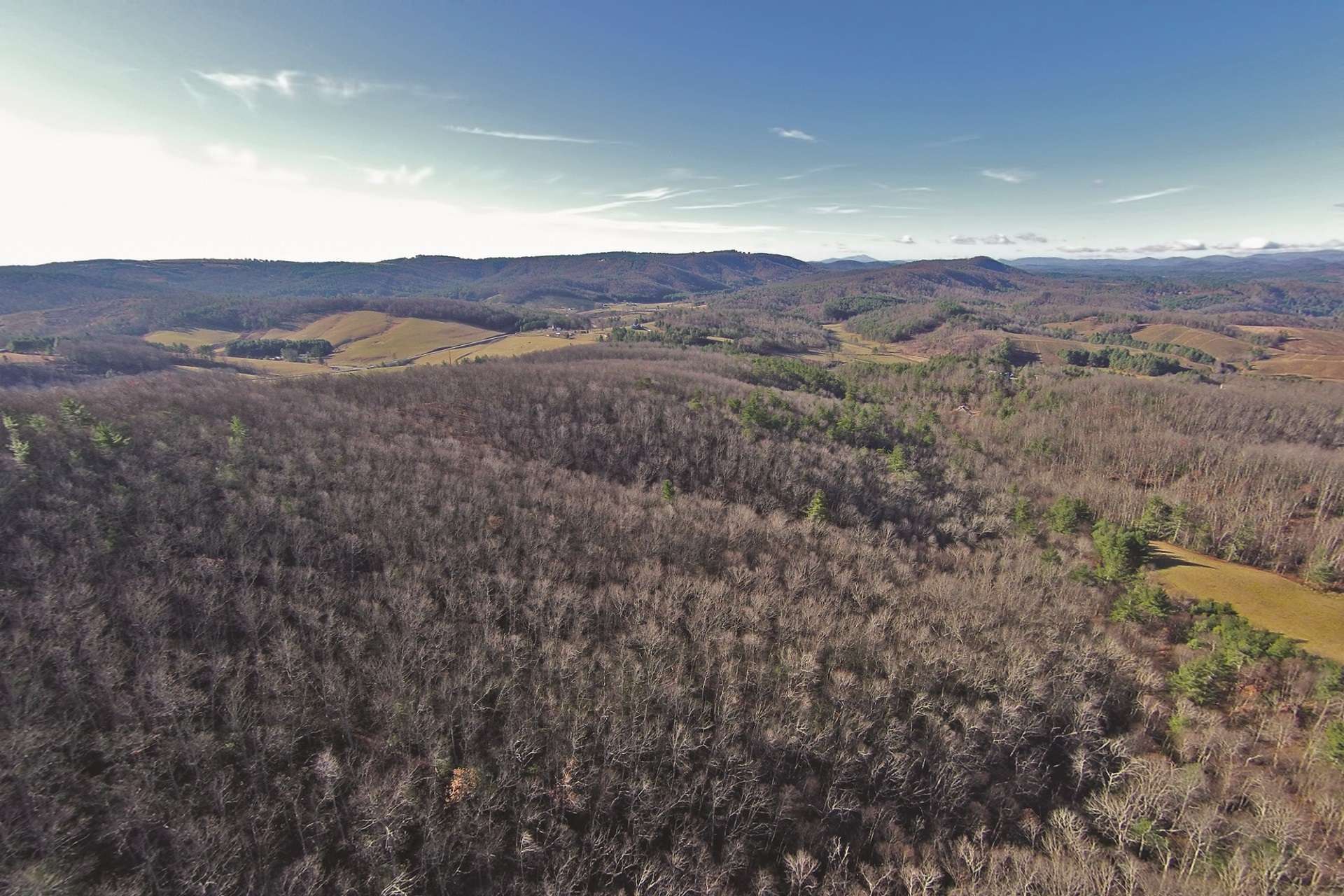This photo is a drone shot provided by the seller of the views from the highest point of the property.