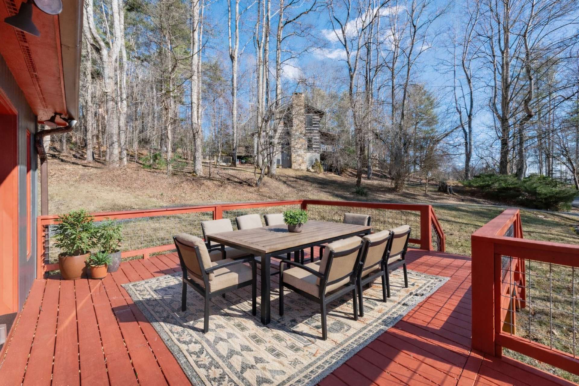 Virtually staged outdoor living area