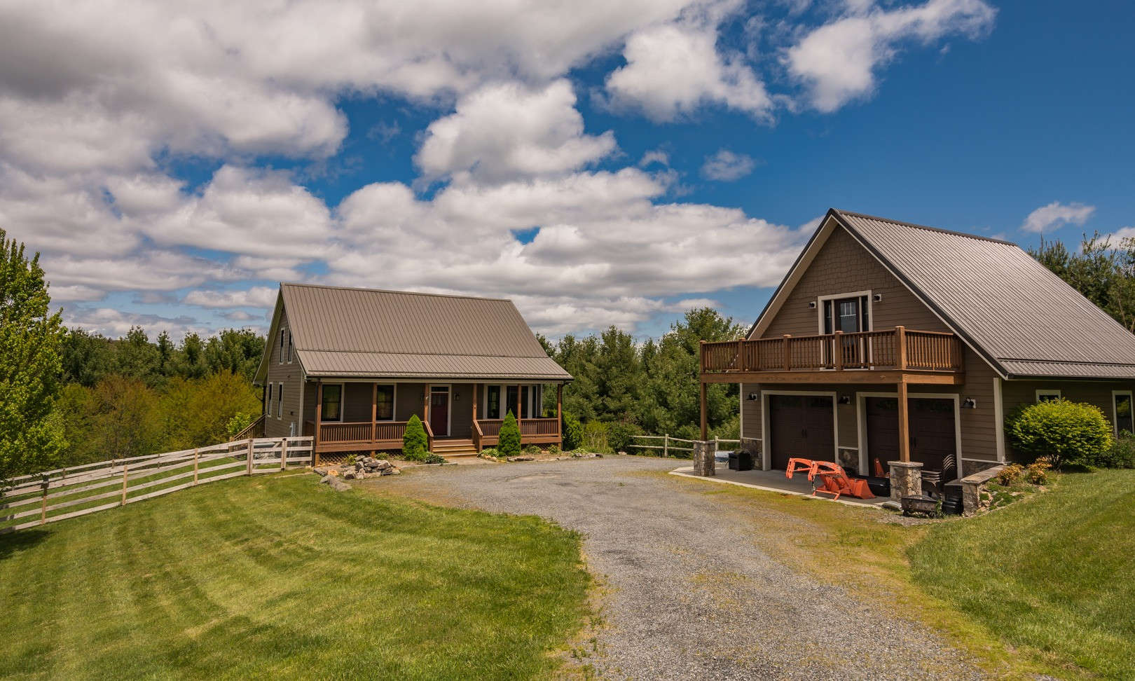 The Complete Log Cabin Package!  Enjoy privacy and long range layered views from this 3-bedroom, 3-bath Southern Ashe County home located in Green Meadows Estates, a well established community offering common New River Access.