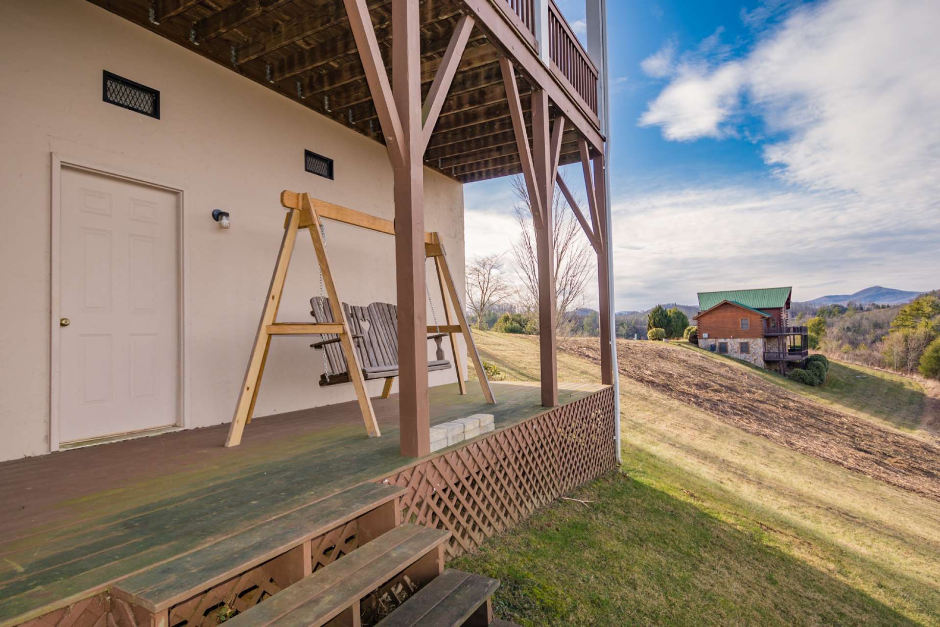 The unfinished lower level is only accessed from the outside and offers lots of storage space for your bikes, kayaks, tubes, and other mountain toys.