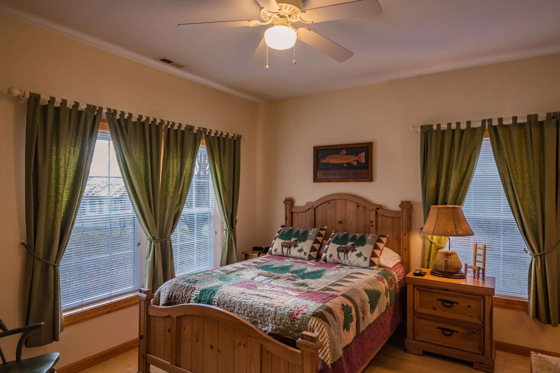This is the second master suite. Both bedrooms are spacious and feature wood floors.