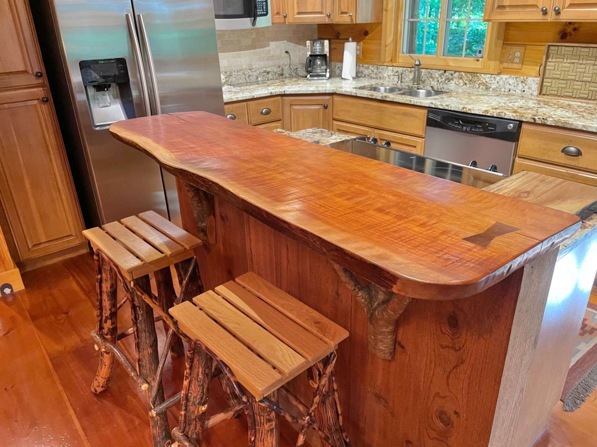 Custom hand made live edge cherry bar top!