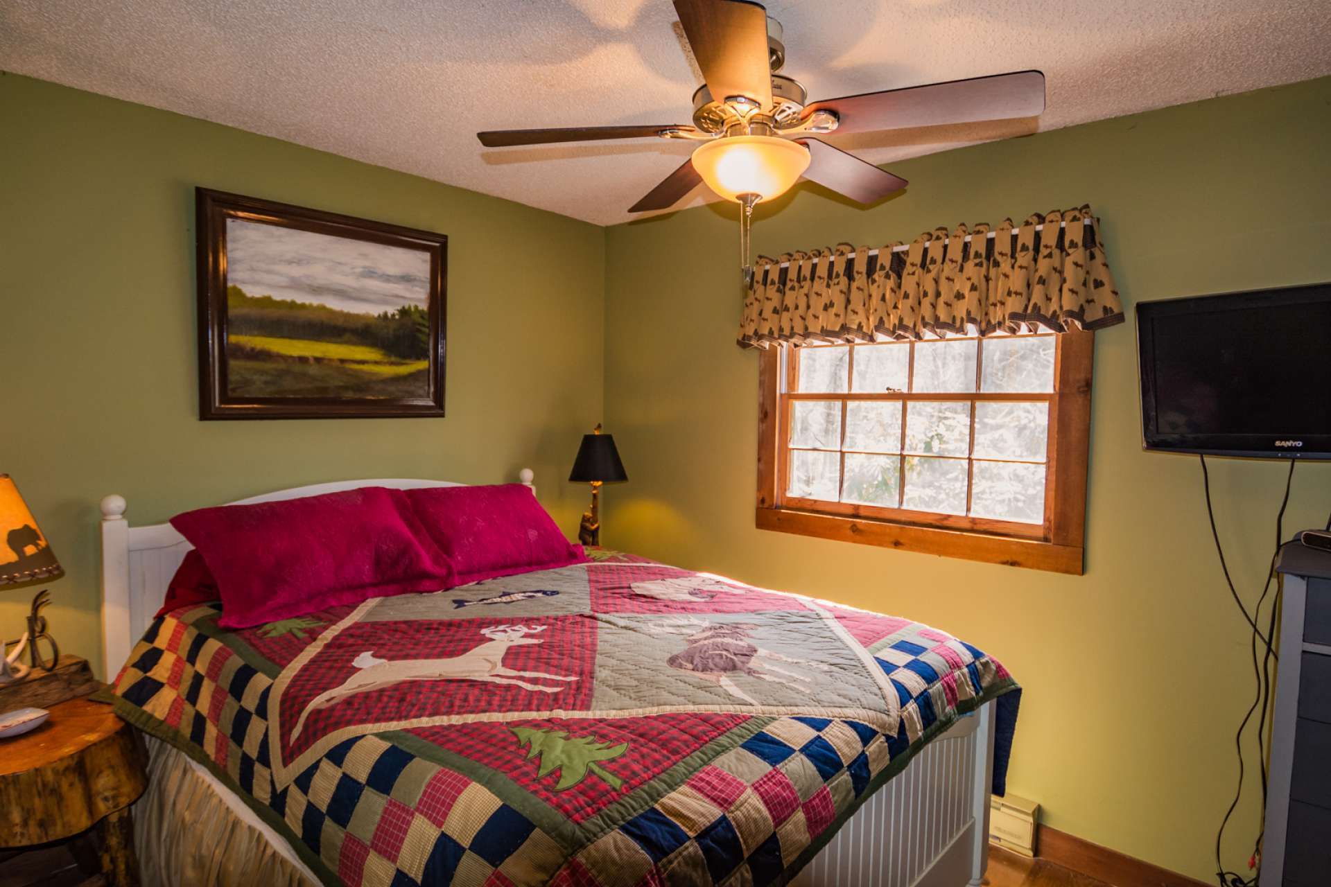 The master bedroom features a private bath with walk-in shower.